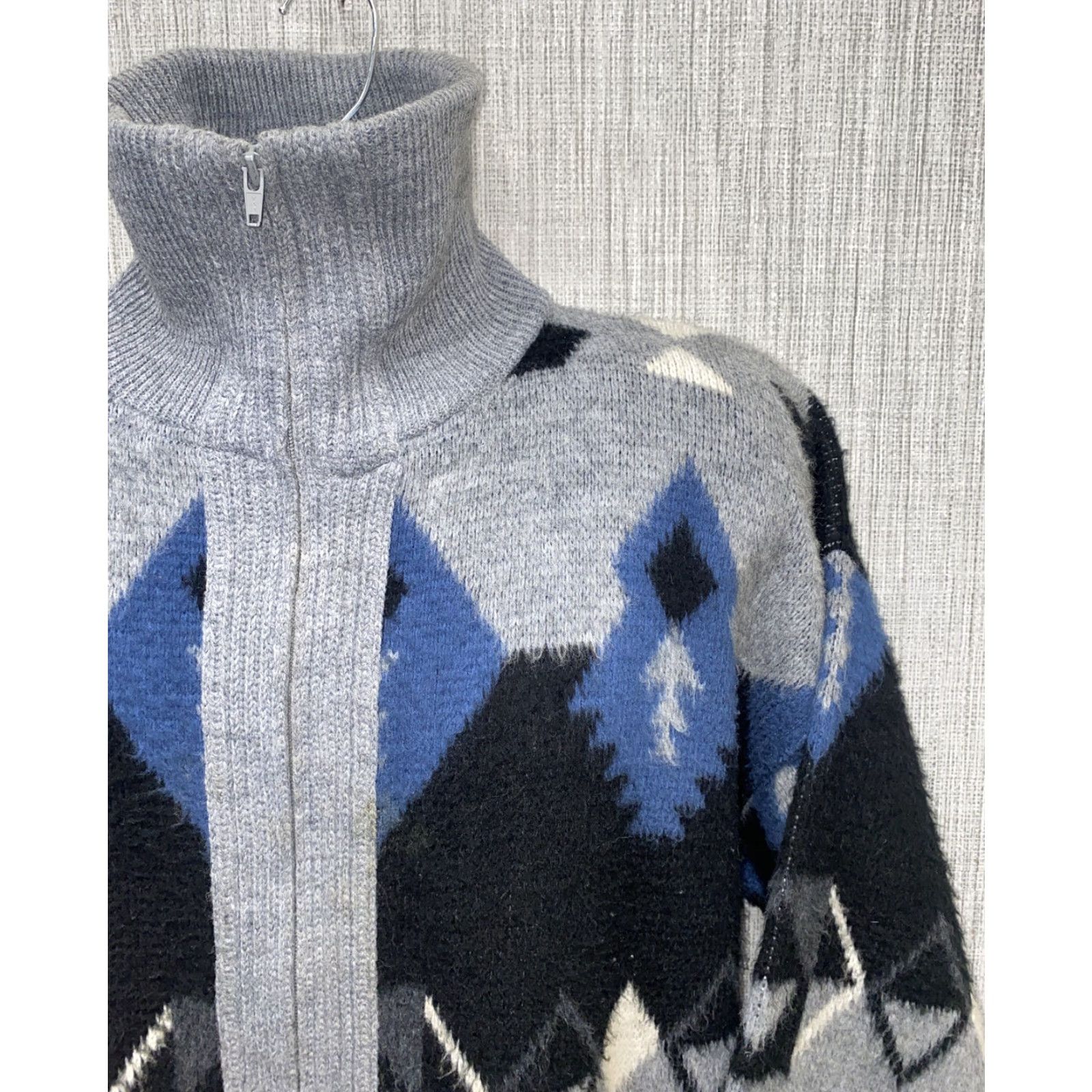 Vintage Towncraft Mens Gray Full Zip Acrylic Sweater Size M USA Made Size US M / EU 48-50 / 2 - 2 Thumbnail