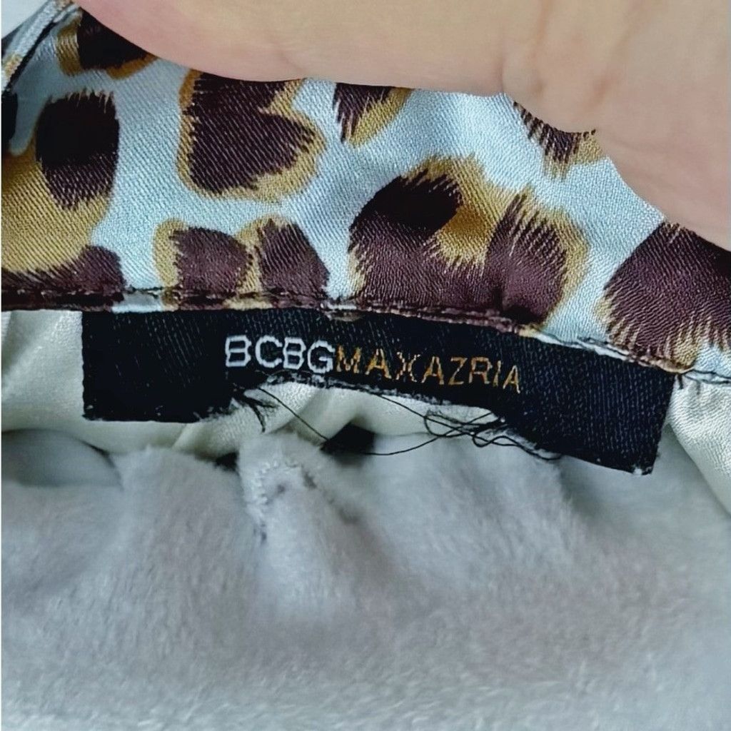 Bcbgmaxazria BCBGMAXAZRIA Women's Slip Dress Aqua Blue Leopard Print L/XL Size L / US 10 / IT 46 - 6 Thumbnail