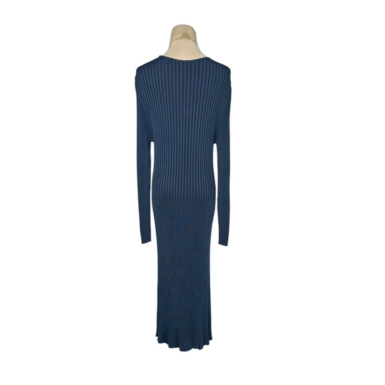 H&M H&M stale blue knit long sleeves midi sweater dress size XL Size XL / US 12-14 / IT 48-50 - 2 Thumbnail