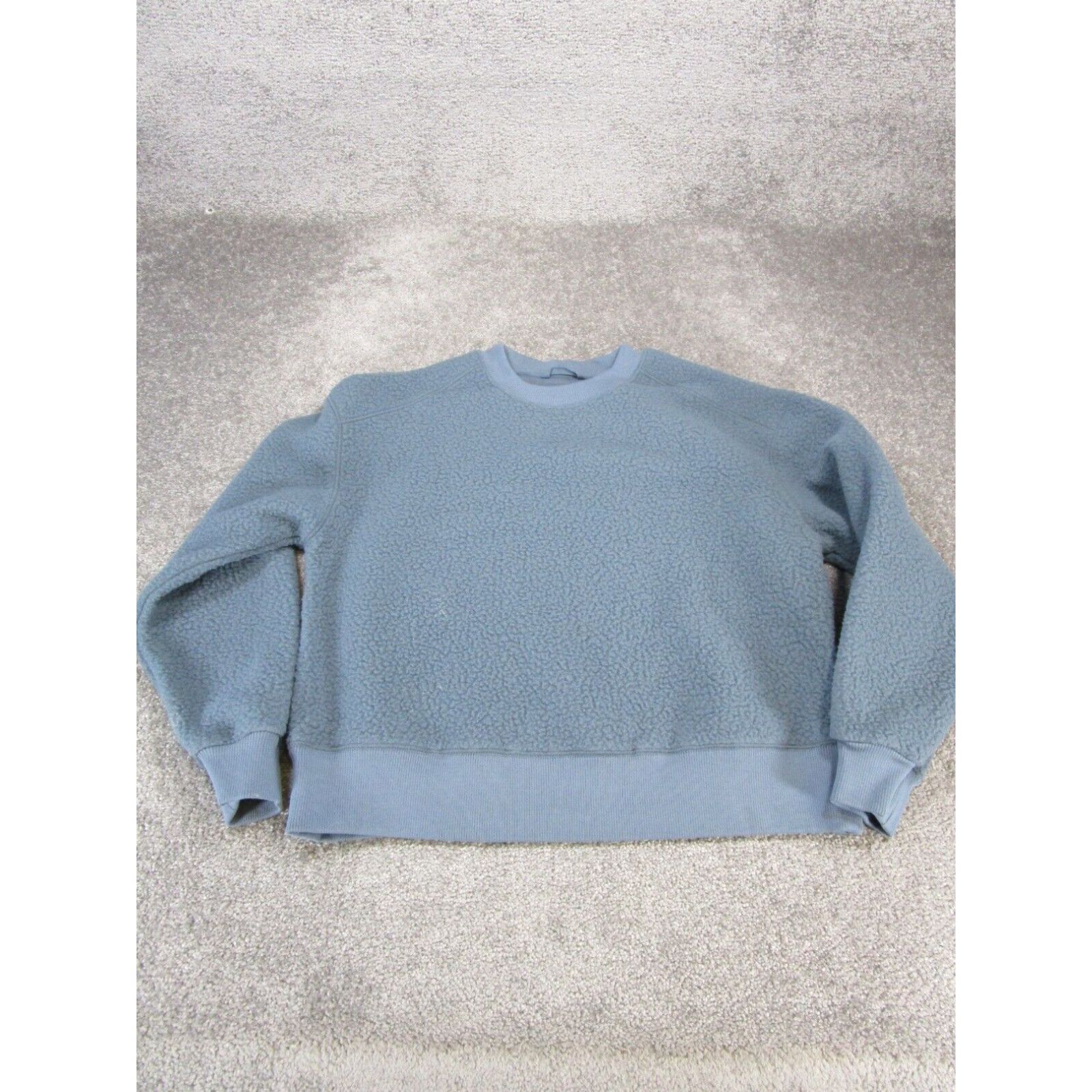 image of Everlane Sweater Womens Small Blue Sherpa Fleece Pullover in White