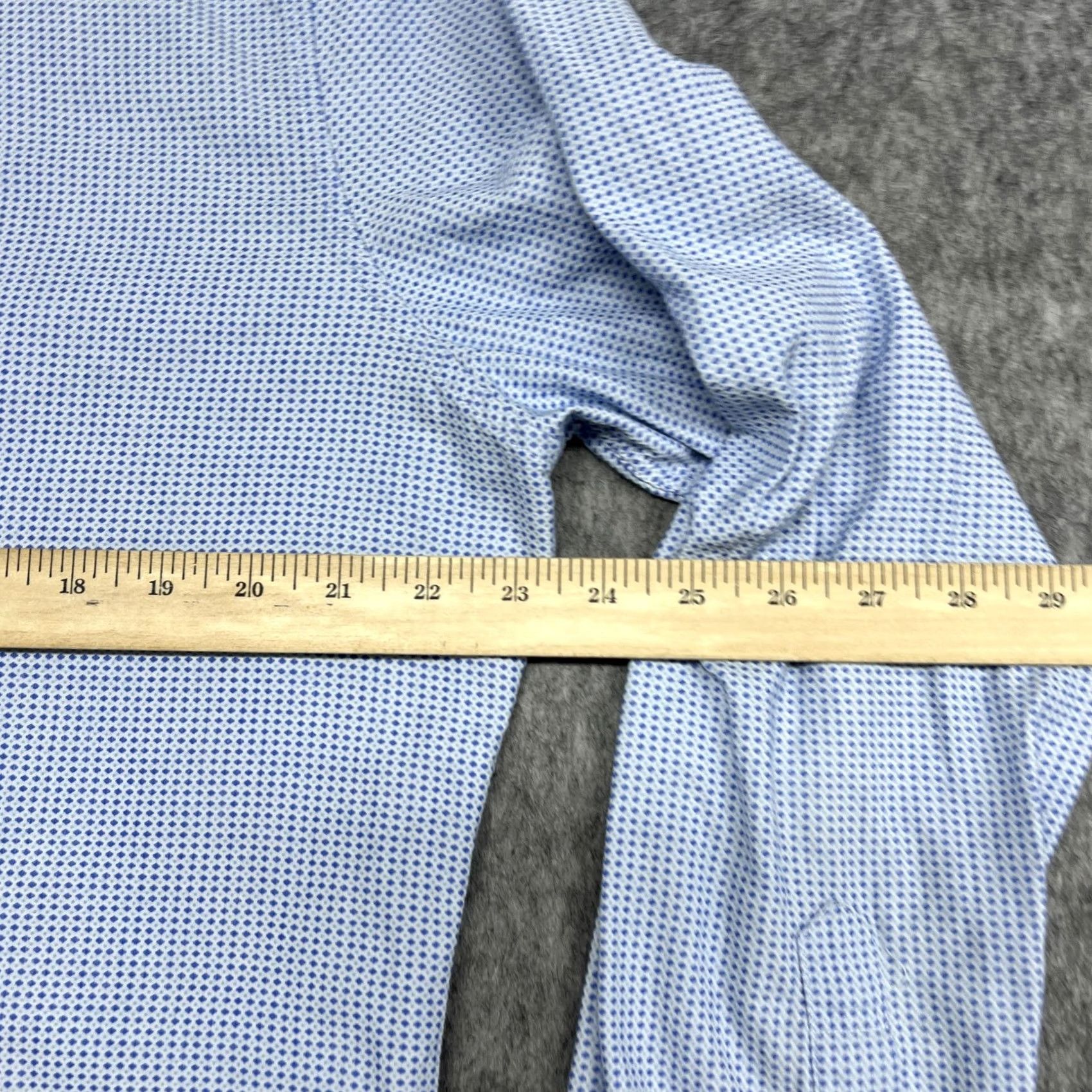 Vintage Duchamp Blue Geometric Dress Shirt Mens XL Size 46R - 6 Thumbnail