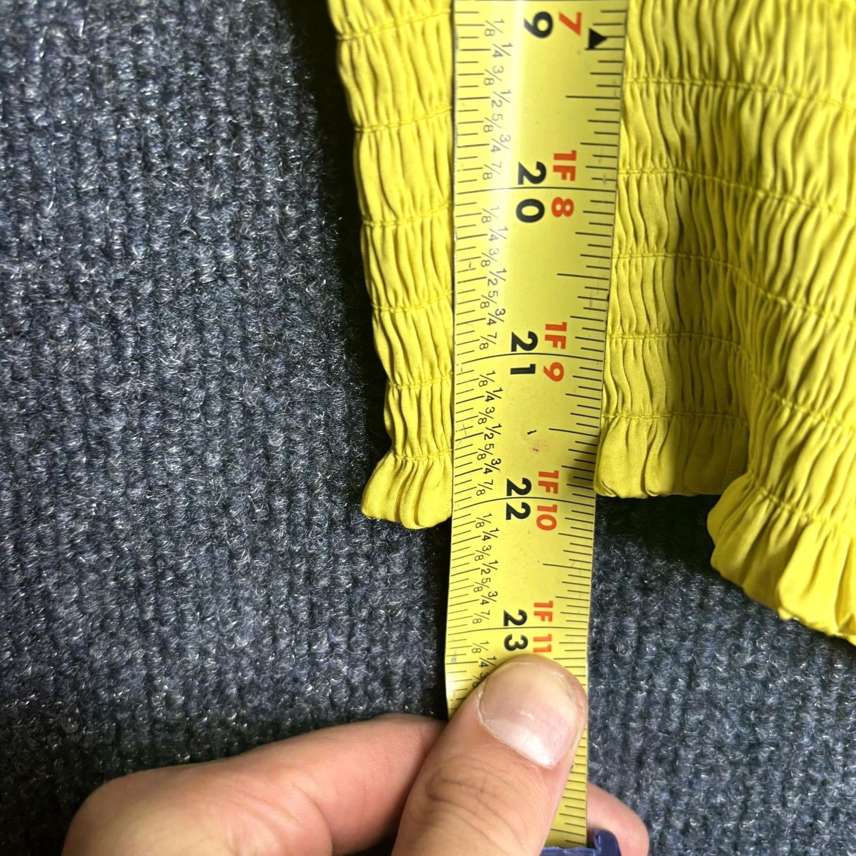Vintage Philosophy Republic Shirt Womens XS Yellow Smocked Hem Puff Sleeve V Neck Size XS / US 0-2 / IT 36-38 - 3 Thumbnail
