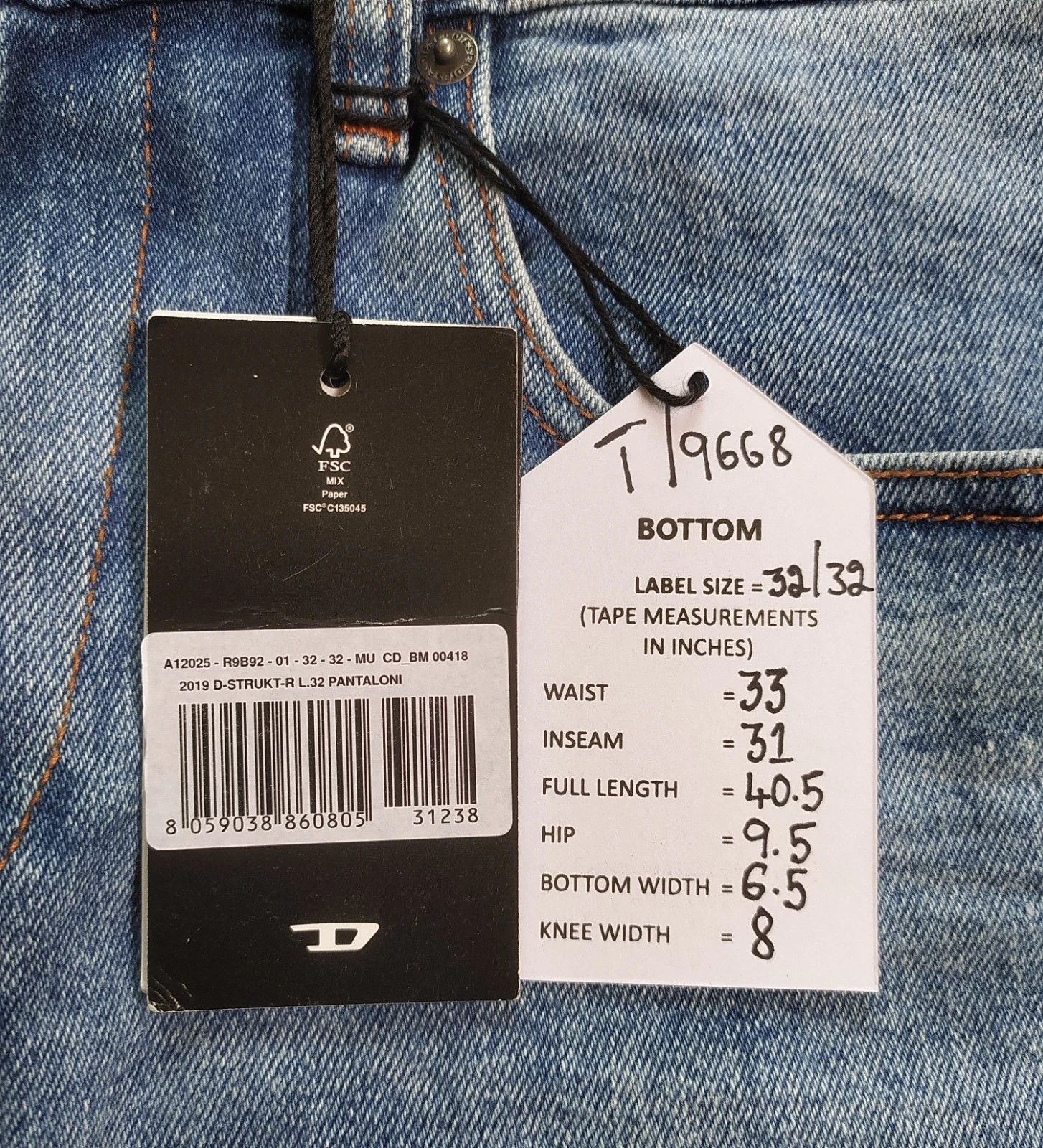 Diesel Diesel 2019 D-STRUKT-R L.32 MENS JEANS T/9668 Size US 32 / EU 48 - 6 Thumbnail