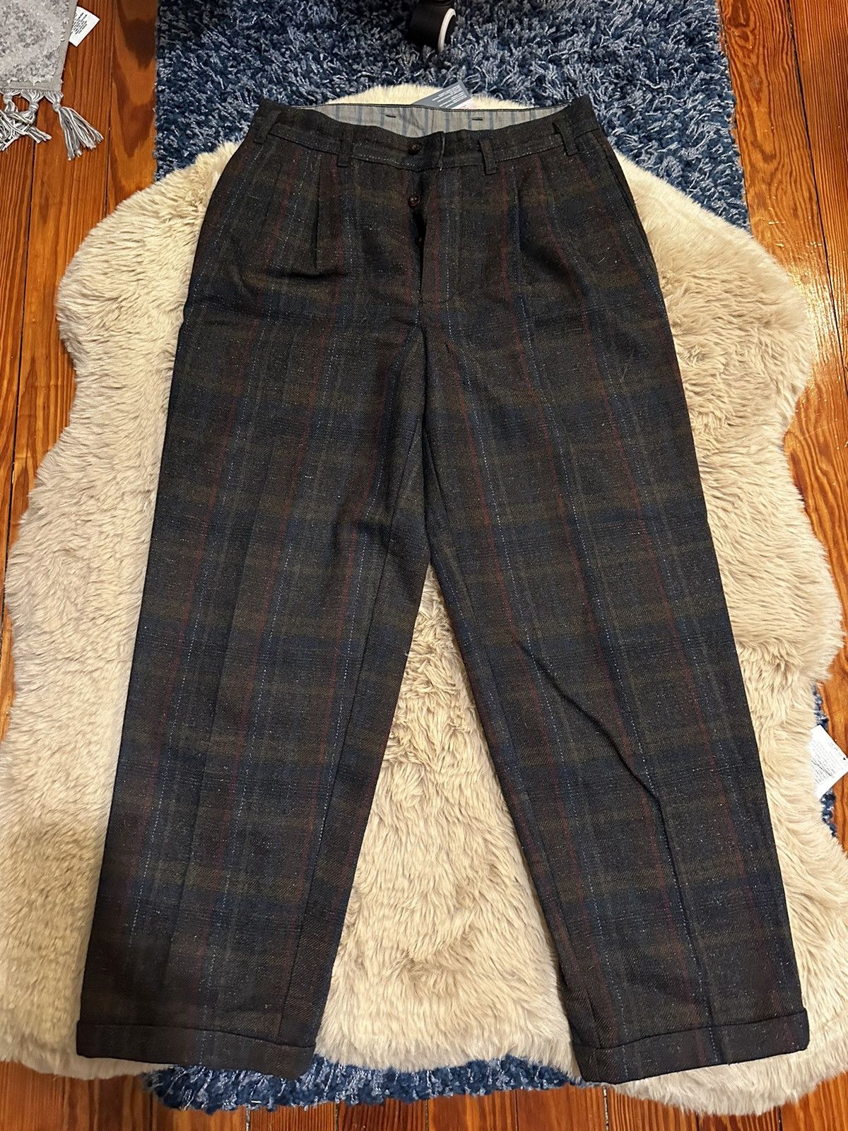 Benetton Plaid Benetton Italy wool pants 29 x 27 Size US 29 - 1 Thumbnail