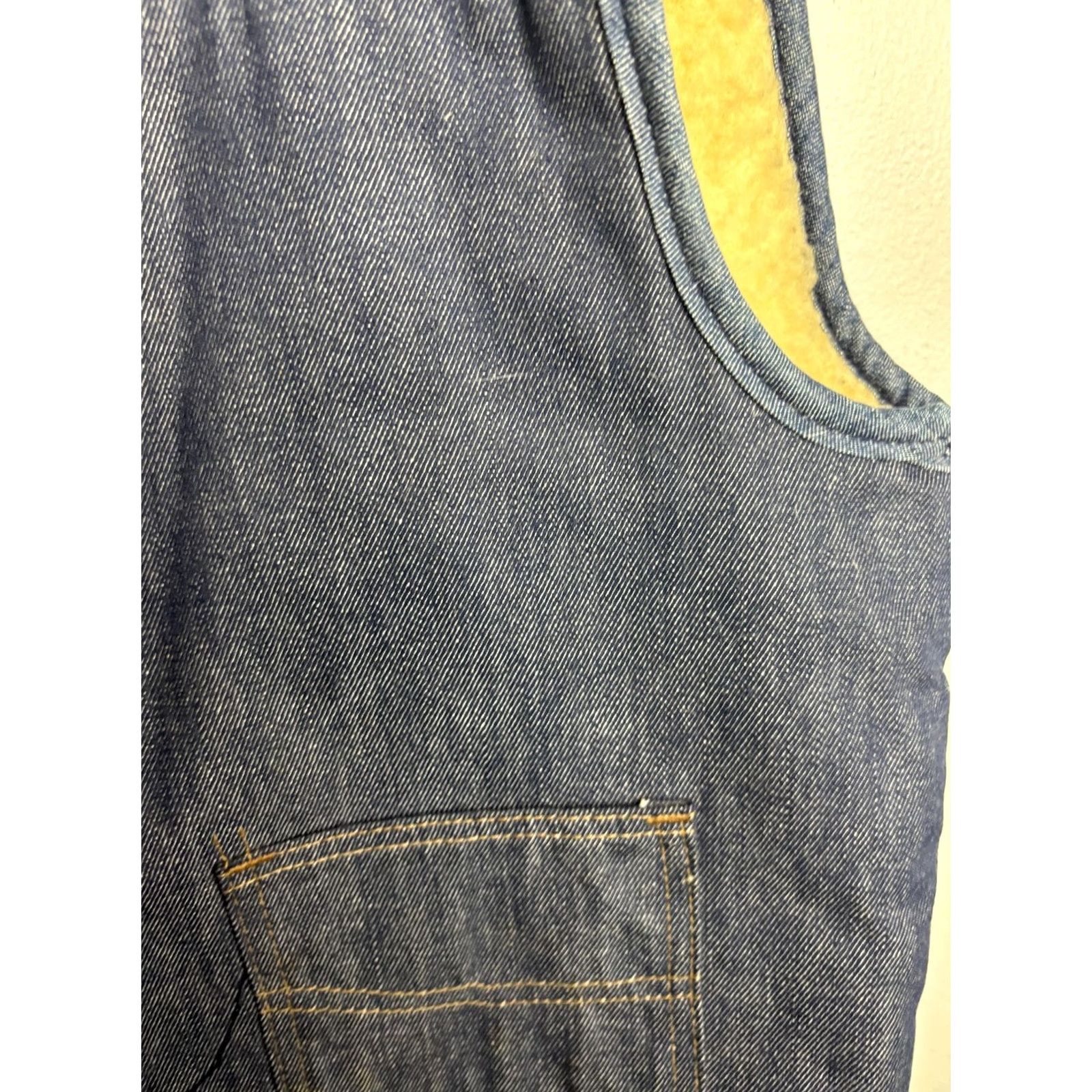 Denime VINTAGE Roebucks Vest Mens Medium Blue Denim Sherpa Lined Western Workwear 70s Size US M / EU 48-50 / 2 - 5 Thumbnail