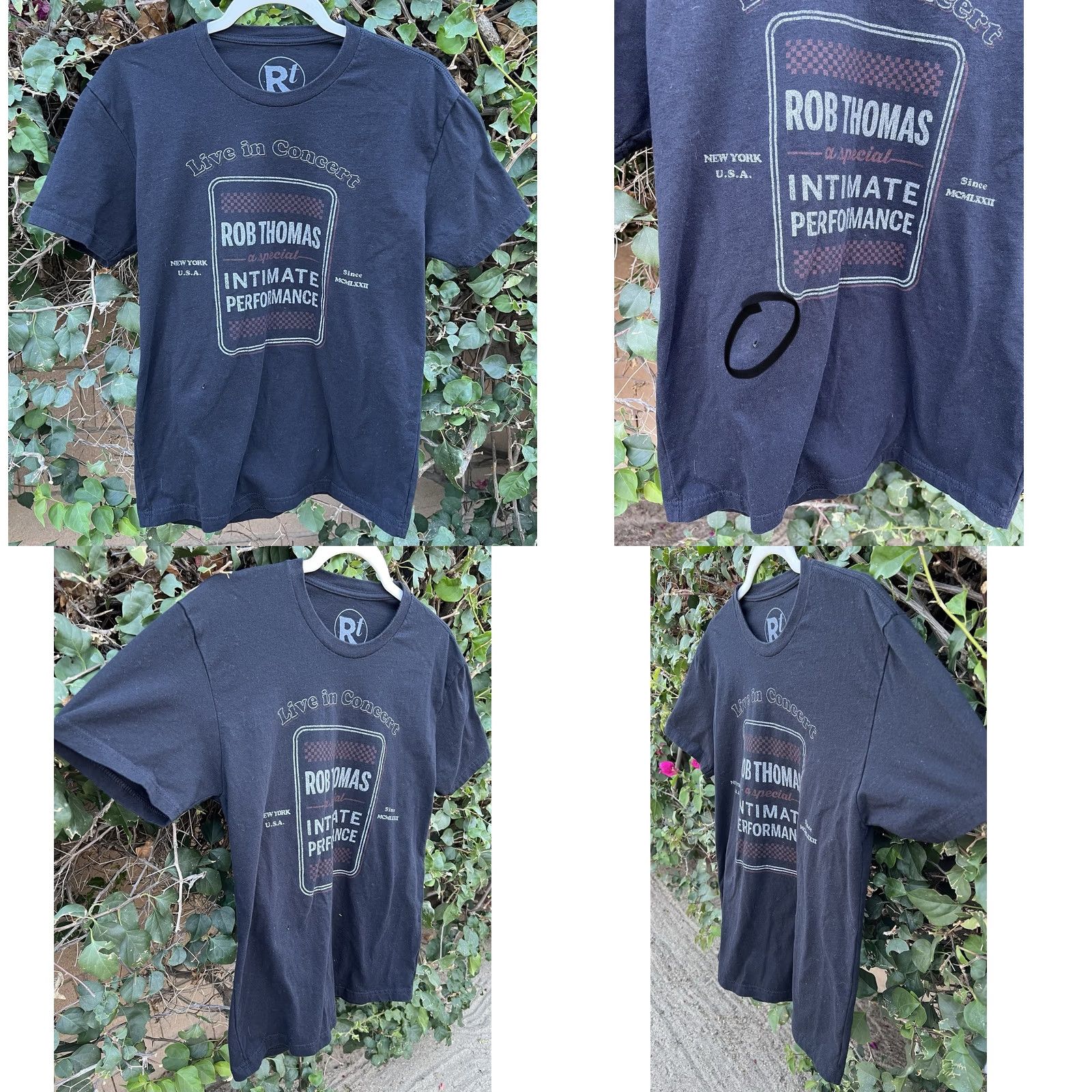 Vintage Rob Thomas Tour T Shirt Small Black Concert Tee Size US S / EU 44-46 / 1 - 8 Thumbnail
