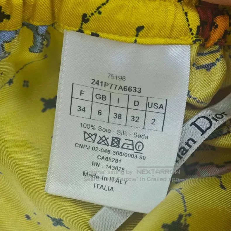 Dior Dior Yellow constellation pattern mulberry silk shorts Size 42" / US 20 - 6 Thumbnail