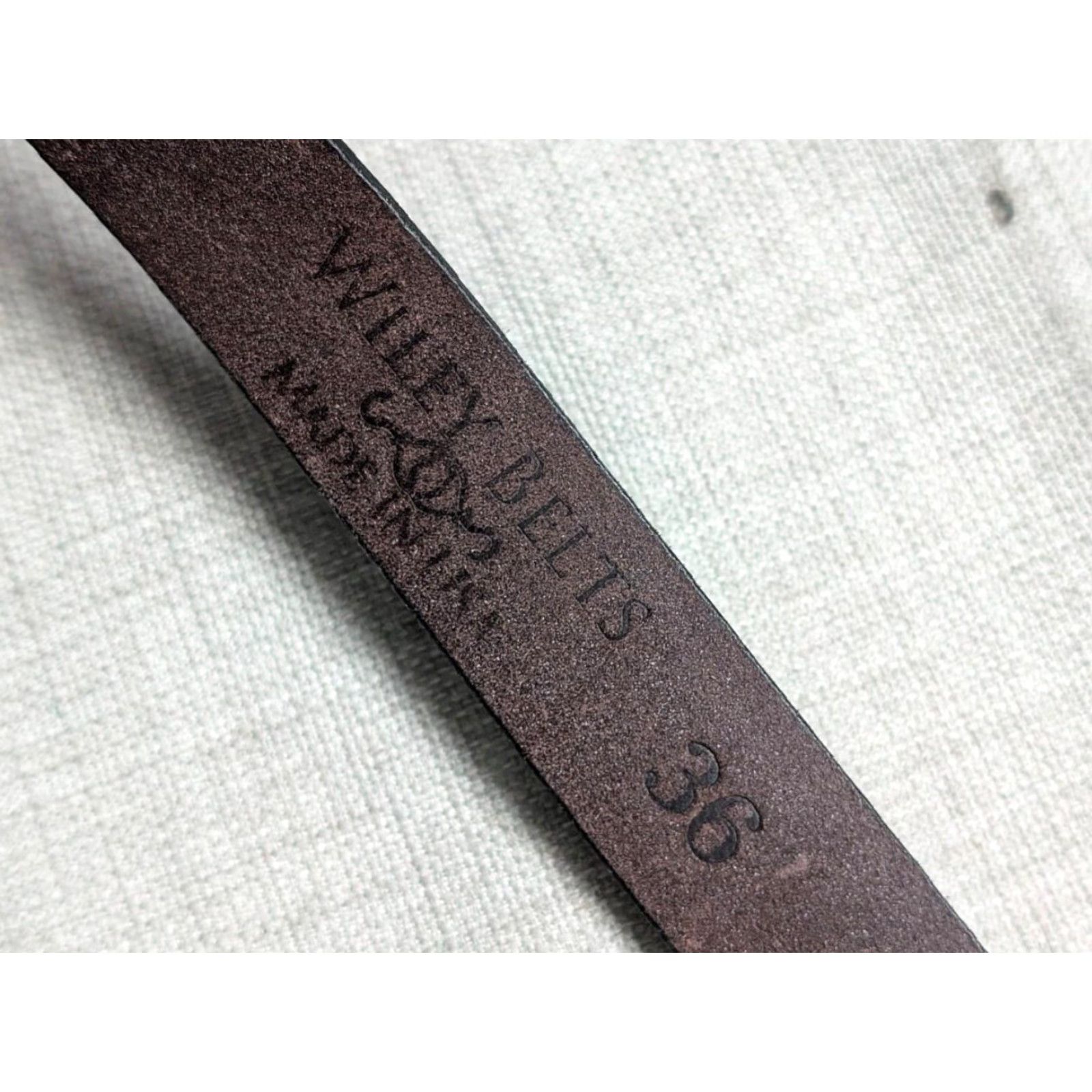 Vintage VINTAGE Wiley Belts Belt Men 36 Brown Leather Western Dress Work Buckle 1-1/4" 36 waist USA Made Horse-bit Cowhide Leather Size 36 - 5 Thumbnail
