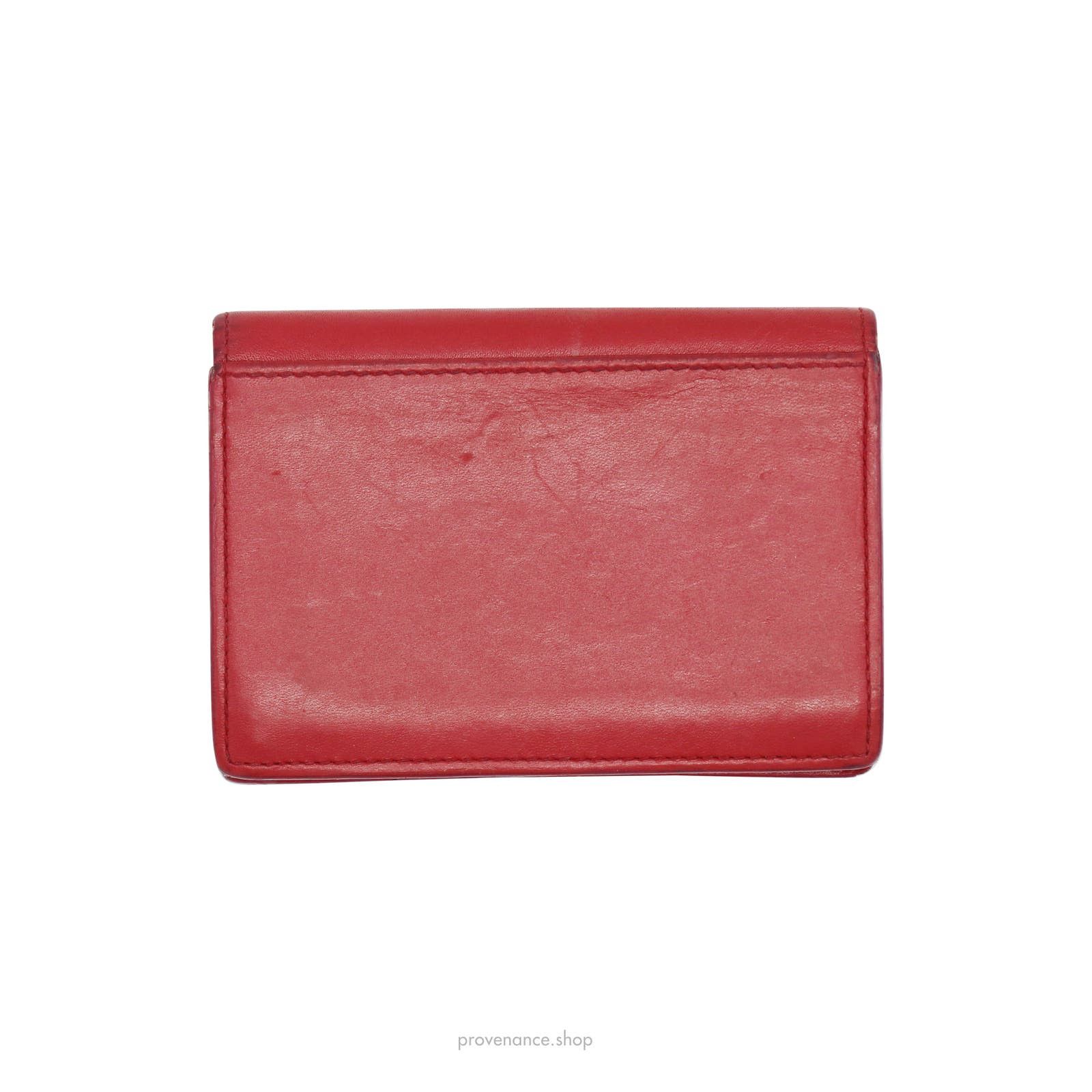Saint Laurent Paris 🔴 Saint Laurent Paris SLP Card Holder - Poppy Red Leather Size ONE SIZE - 2 Preview