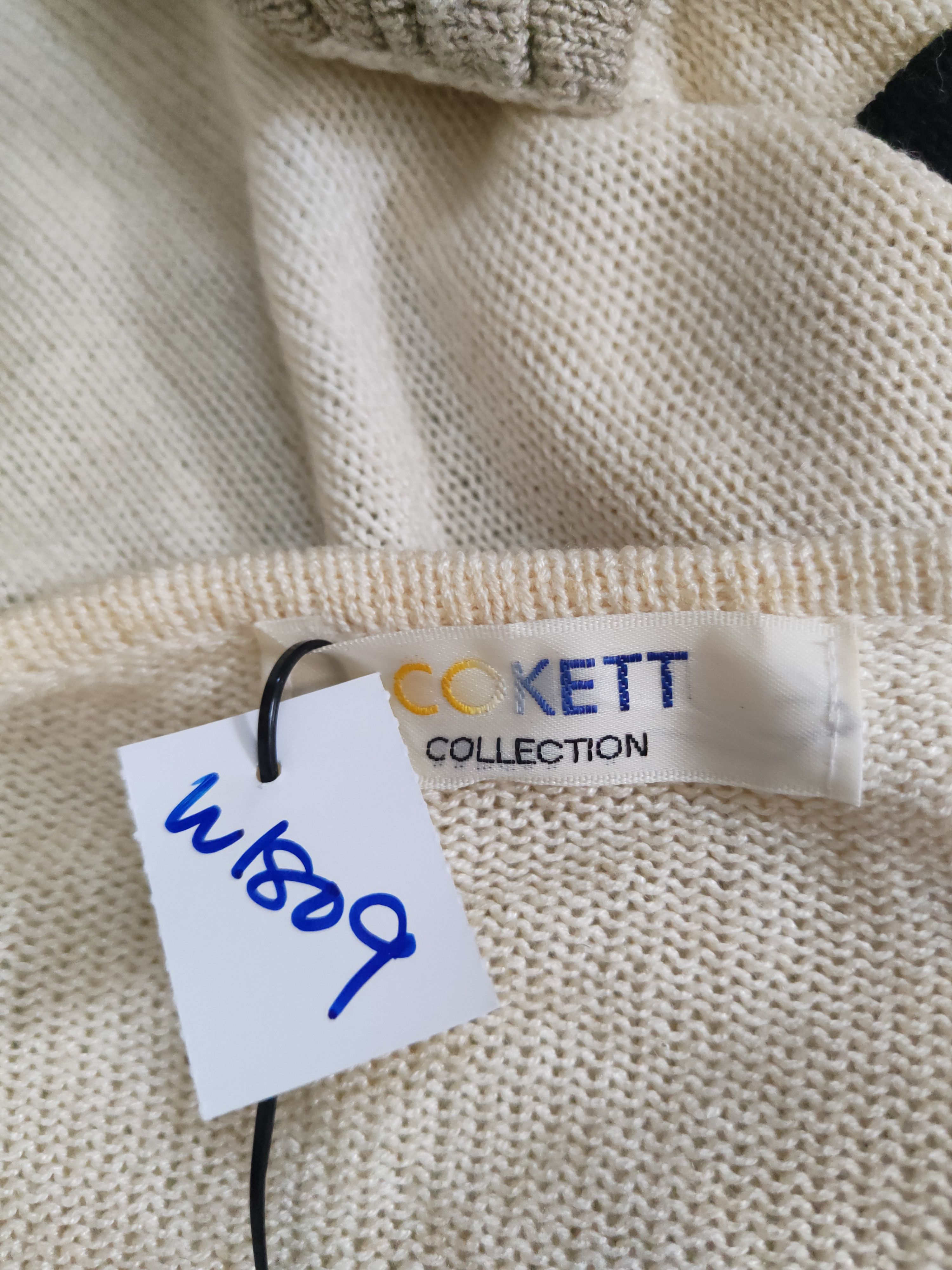 Vintage Cokett checkered vintage Ivory Knitwear Cardigan #W1809 Size US M / EU 48-50 / 2 - 11 Thumbnail