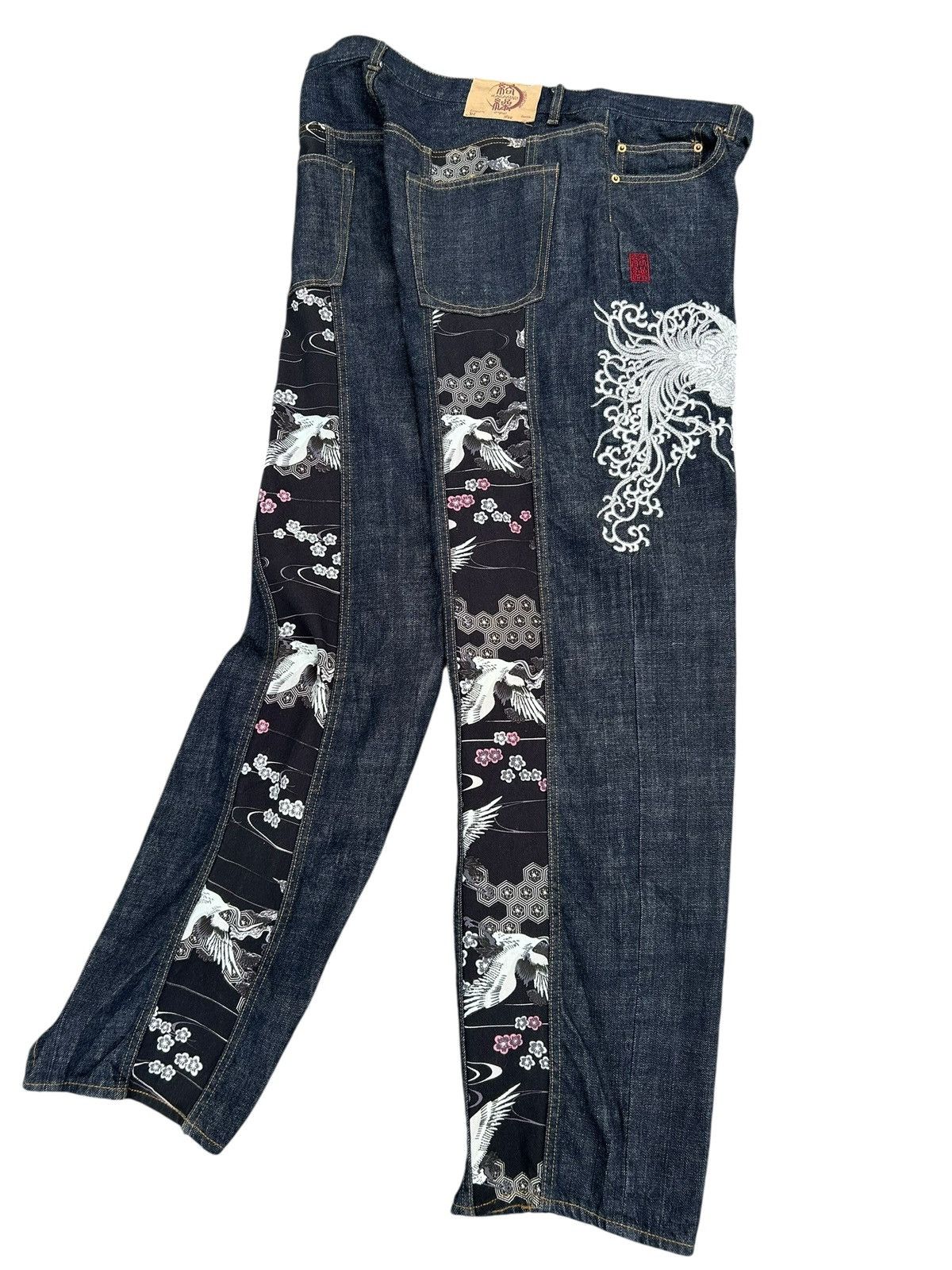 Kapital RARE' KARAKURI Japanese Embroidered Vintage Denim Jeans Size US 42 / EU 58 - 14 Thumbnail
