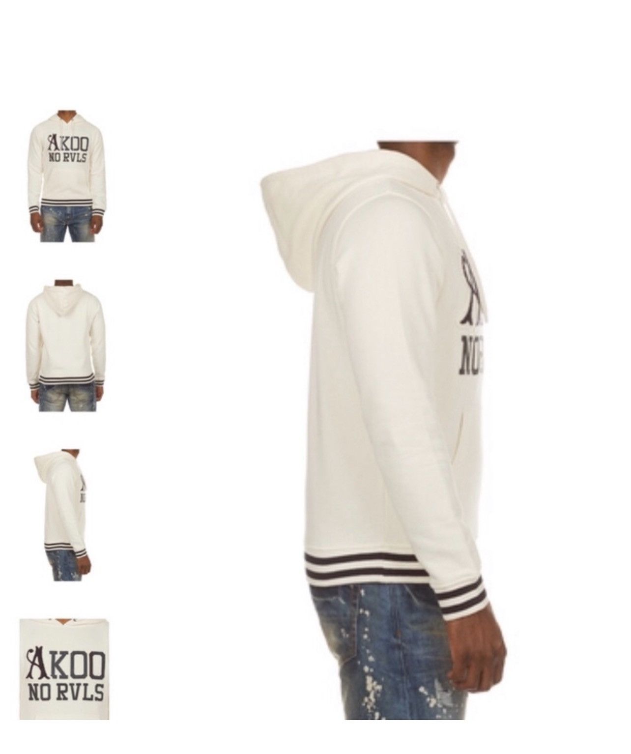 AKOO Men’s Ivory Akoo hoodie Size US XL / EU 56 / 4 - 2 Thumbnail