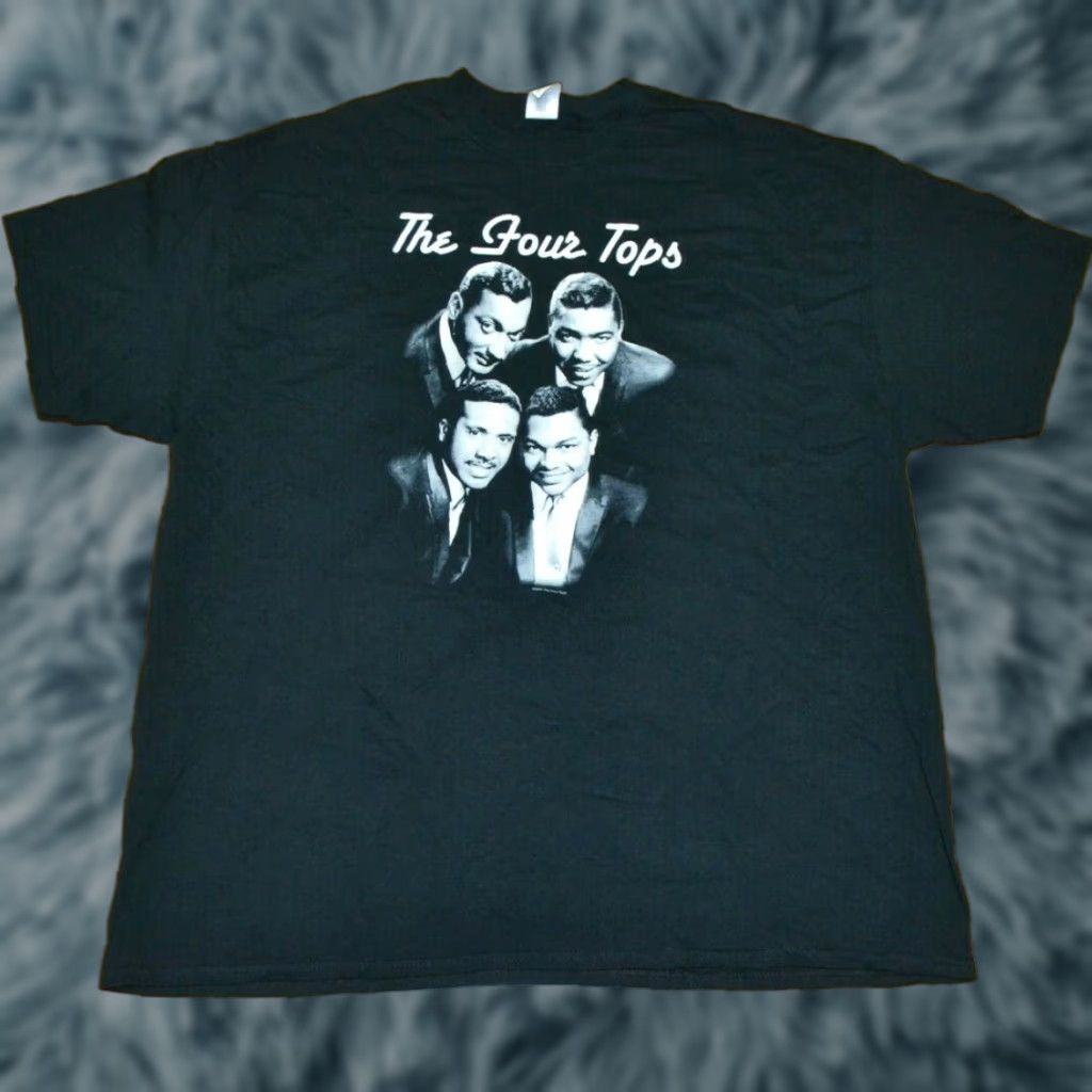 Gildan VTG The Four Tops Band Photo T Shirt 2XL 60's R&B Soul Motown Group Nice Black Gildan 100% Cotton Short Sleeve Graphic Tee Men XXL Size US XXL / EU 58 / 5 - 1 Thumbnail