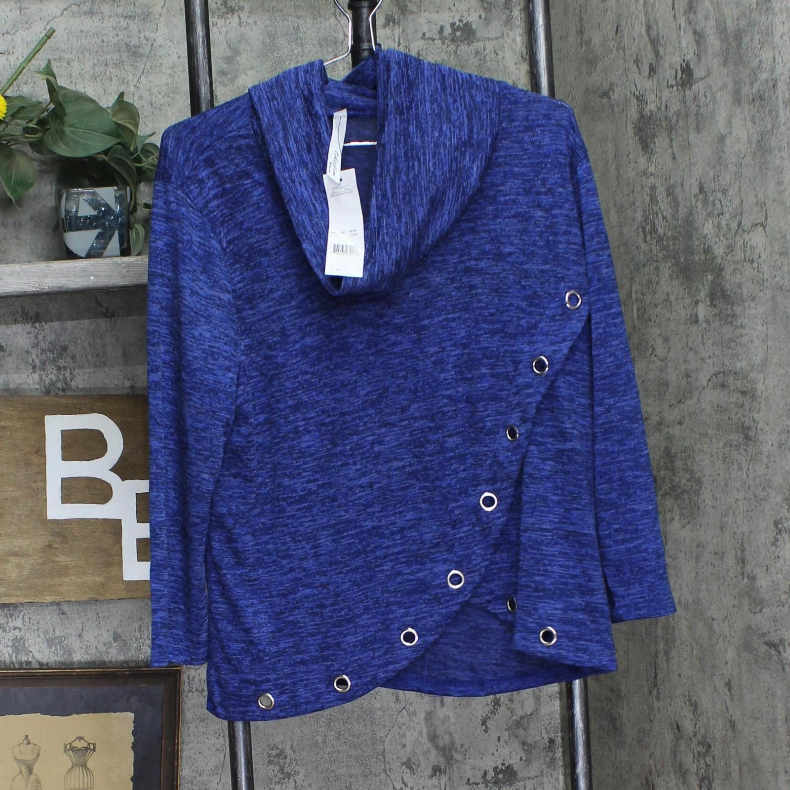 Other Nwt Ny Collection Crossover Top With Grommets Royal Blue 1x Size XL / US 12-14 / IT 48-50 - 1 Thumbnail