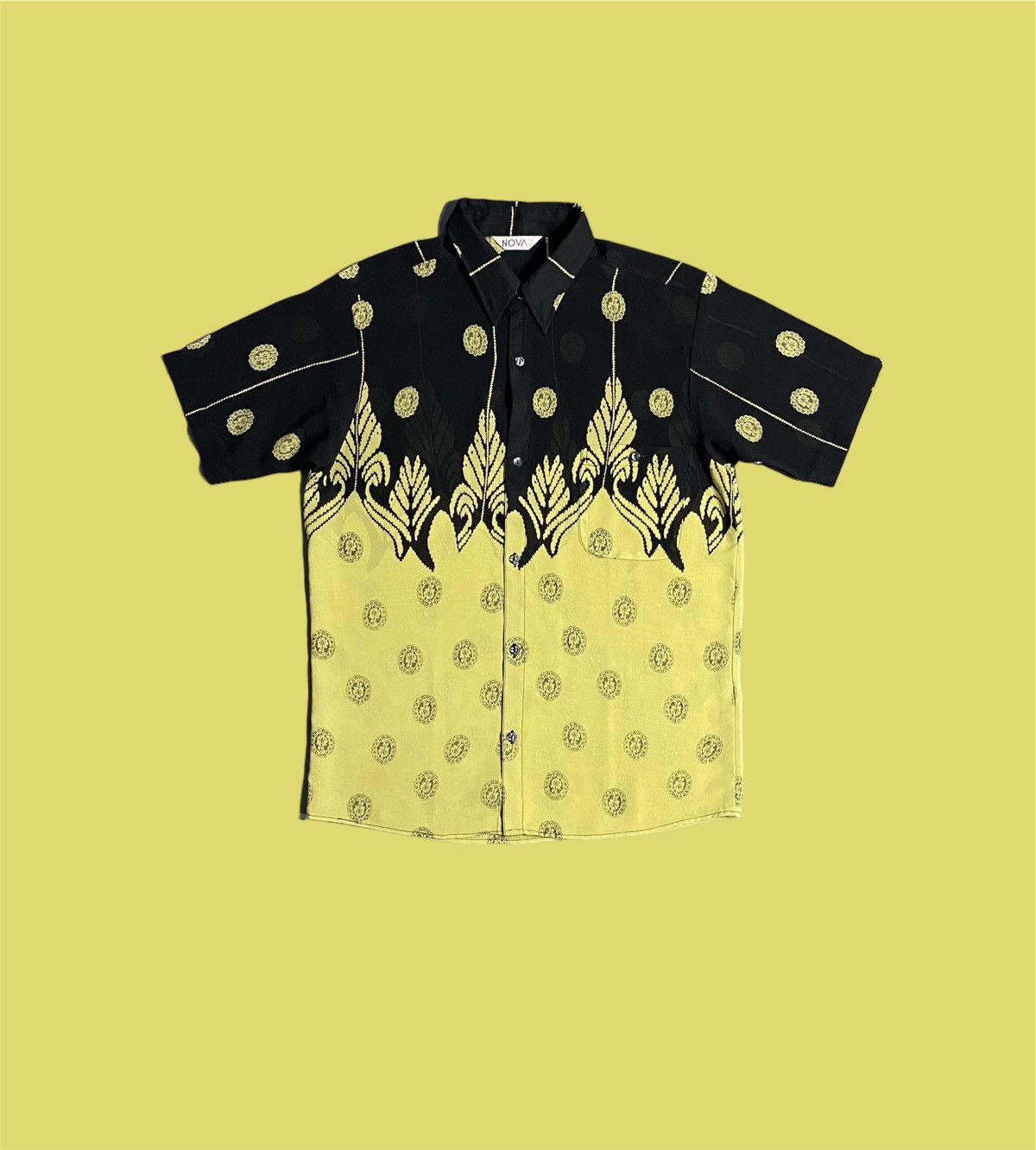 Japanese Brand × Vintage Yellow Peacock Tails Monolux Shirts Size US M / EU 48-50 / 2 - 1 Thumbnail