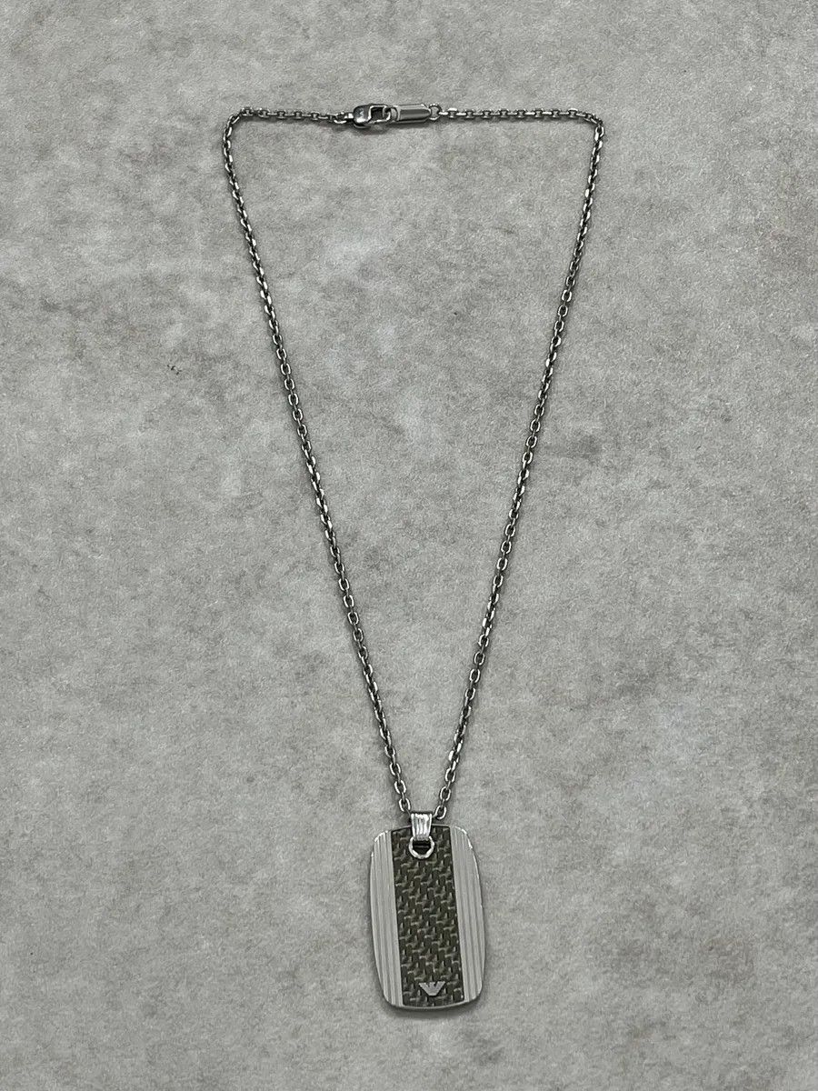 Emporio Armani AW2016 Emporio Armani Grey Dog Tag Necklace Size ONE SIZE - 4 Thumbnail