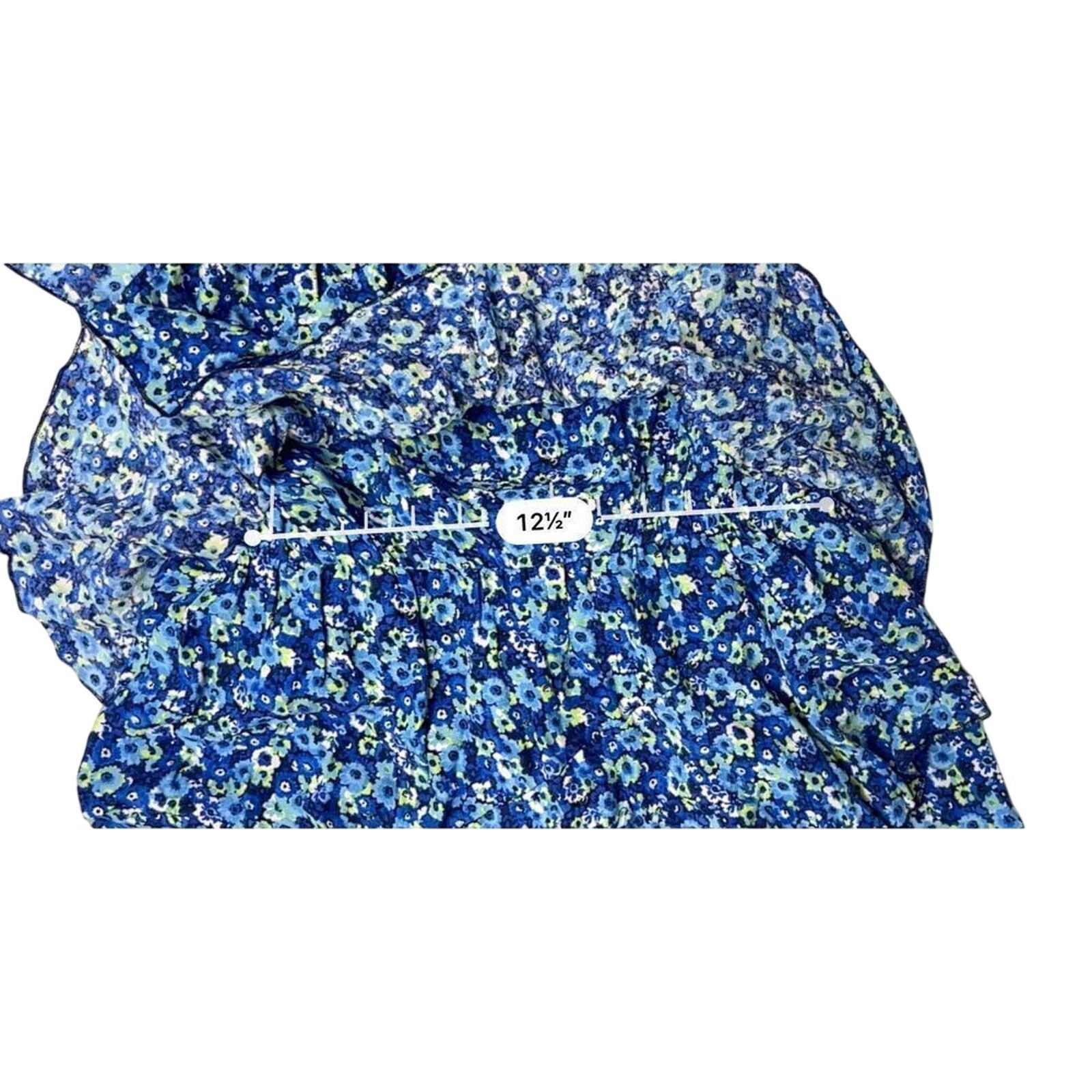 Zara Zara Tiered Blue Floral Cottagecore Jumpsuit Romper MEDIUM Size M / US 6-8 / IT 42-44 - 8 Thumbnail