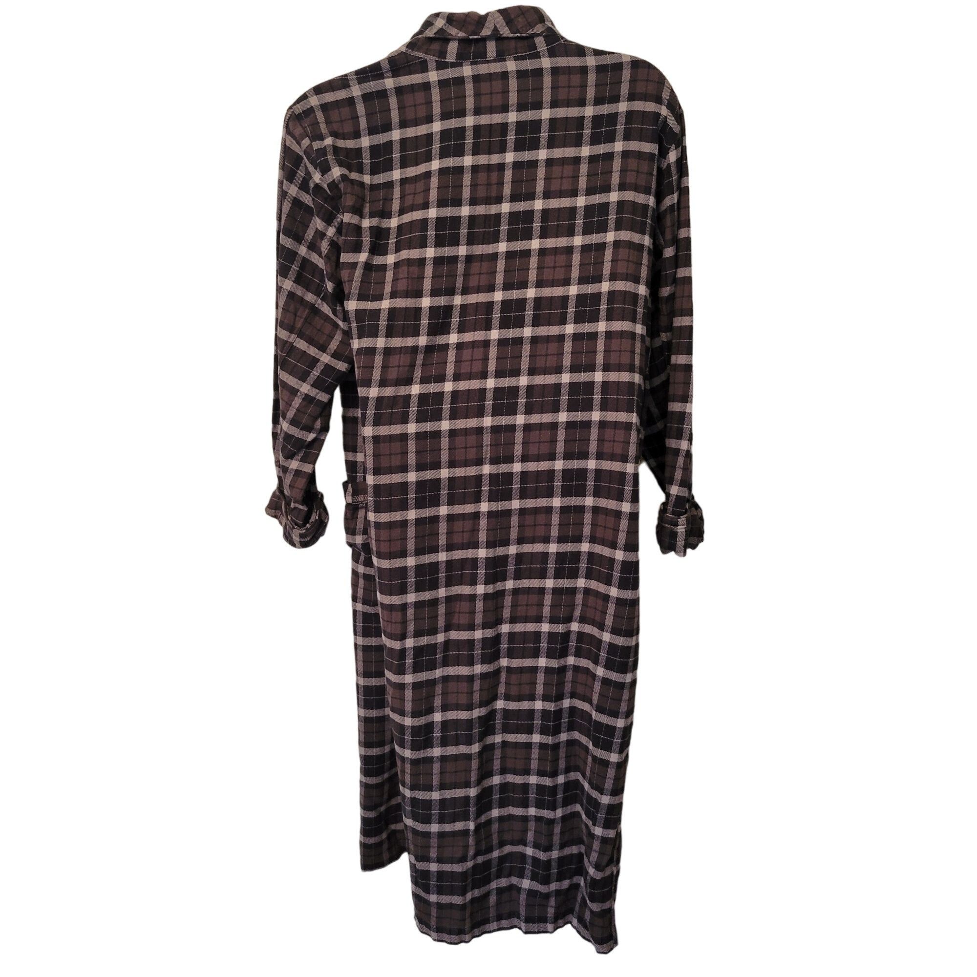 Brooks Brothers Brooks Brothers Black Gray Plaid Cotton Robe M Pockets Winte Size ONE SIZE - 5 Thumbnail