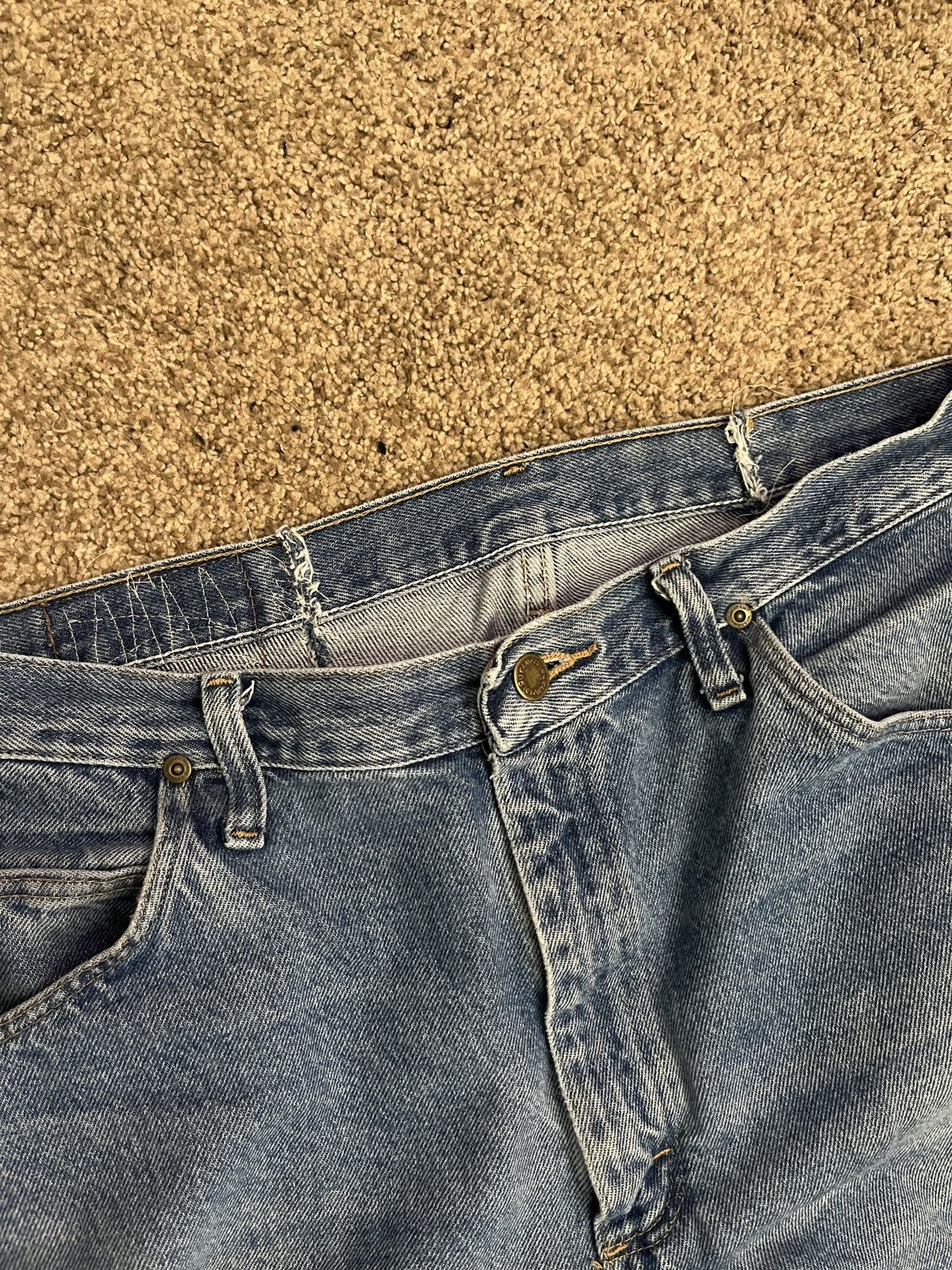 Japanese Brand × Vintage Custom Sewn Baggy Wideleg Wrangler Jeans Size US 33 - 4 Thumbnail