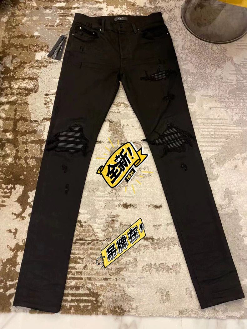 Amiri Amiri pure black mx1 denim pants Size US 31 - 1 Thumbnail