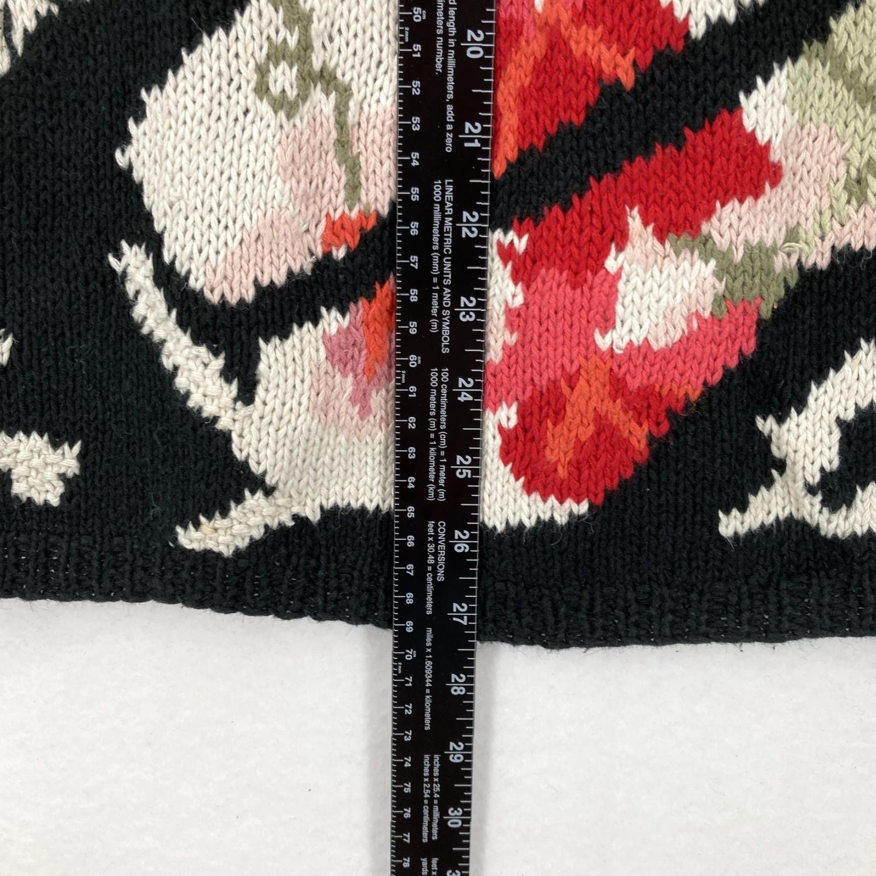 Vintage VINTAGE Jennifer Reed Sweater Womens L Black Red Abstract Floral Pullover Knit Art Size L / US 10 / IT 46 - 6 Thumbnail