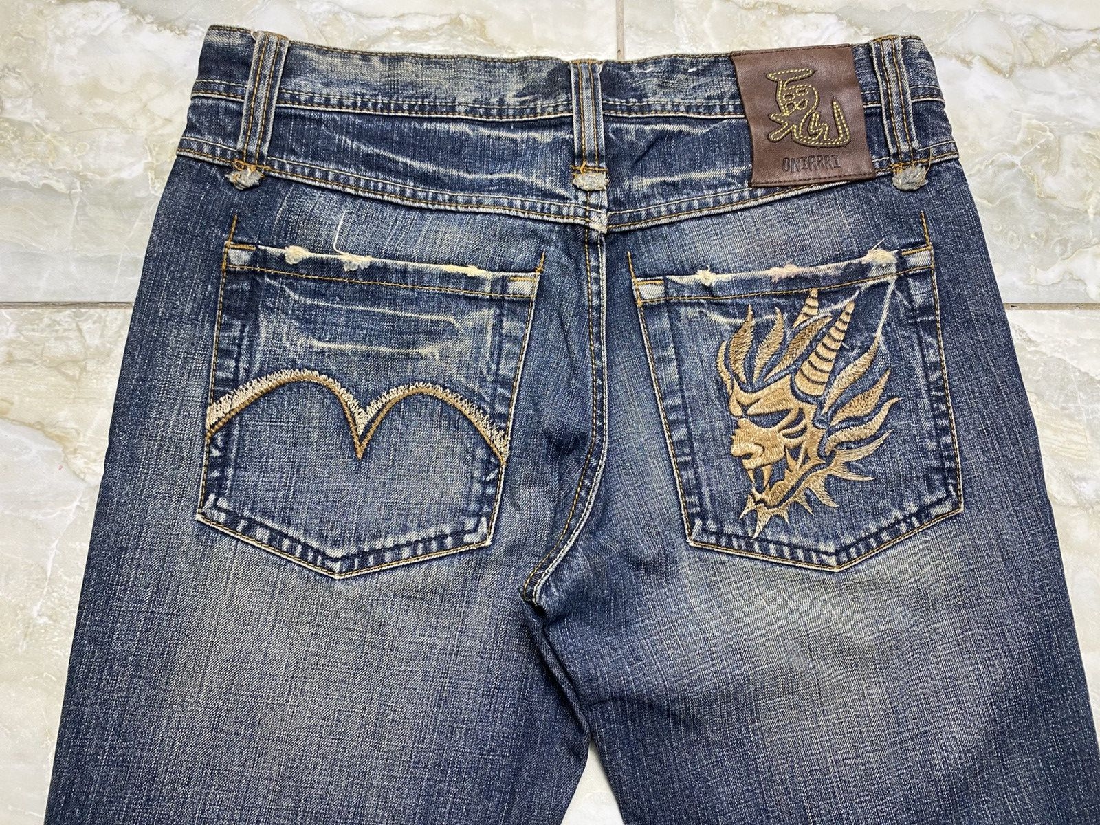 Japanese Brand Oniarai Devil@Satan Embroidered Jeans Size US 32 / EU 48 - 19 Thumbnail