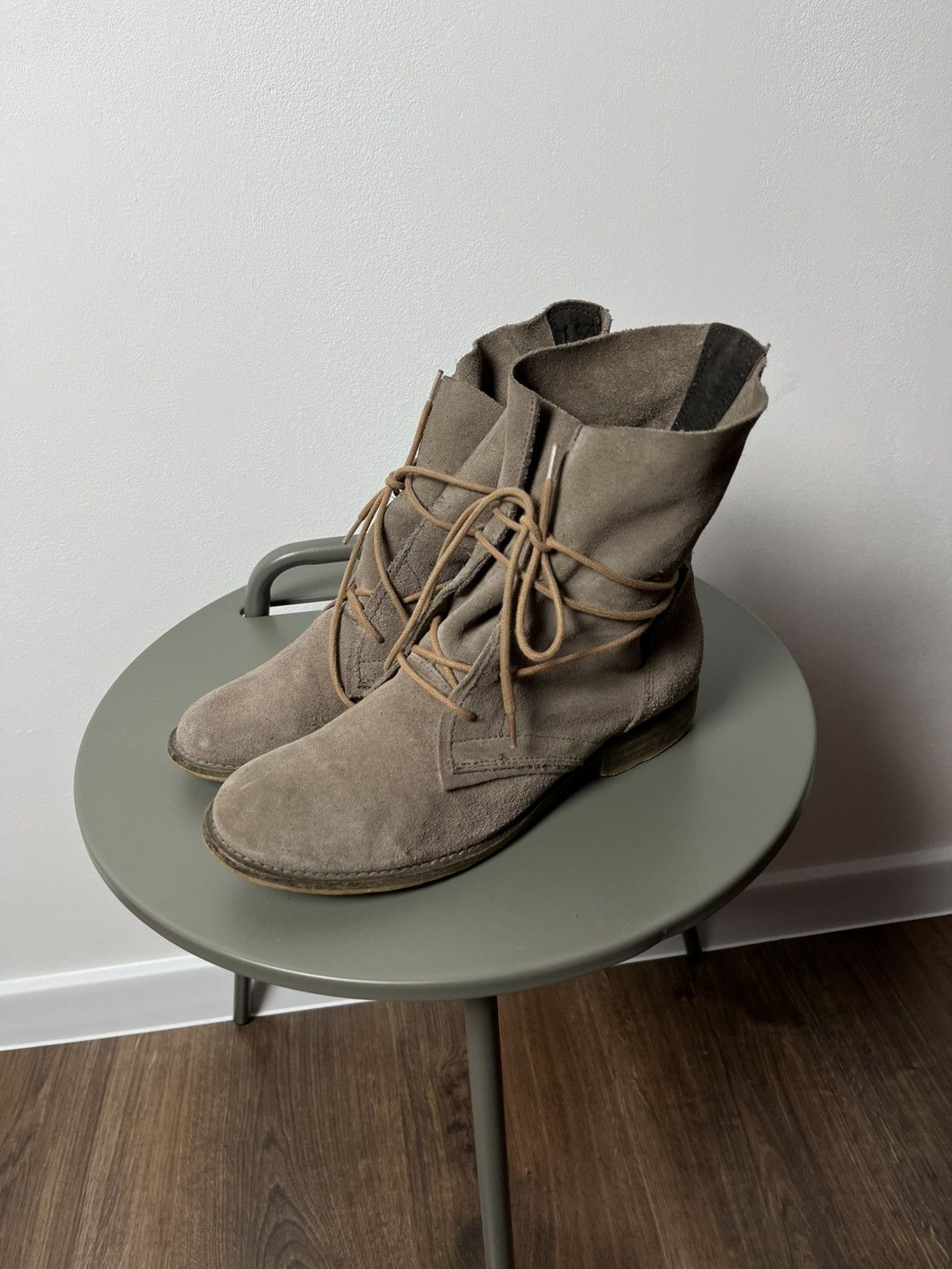 Japanese Brand × Vintage Avant-Garde Women’s Suede Ankle Boots in Minimalist Beige Size US 7 / IT 37 - 2 Thumbnail