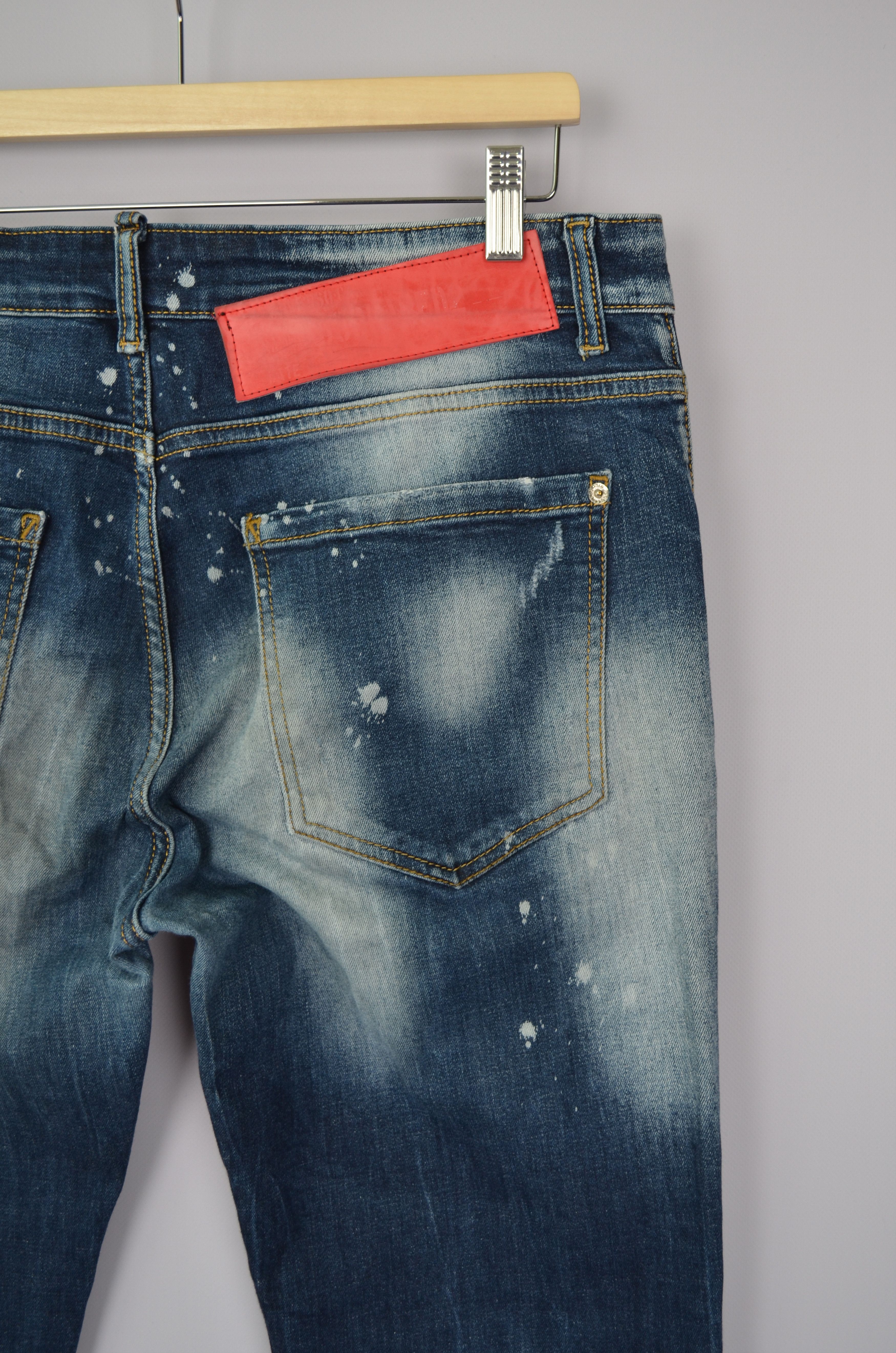 Designer × Dsquared2 Dsquared2 Cool Guy Blue Painted Distressed Slim Jeans Sz W34 Size US 34 / EU 50 - 13 Thumbnail