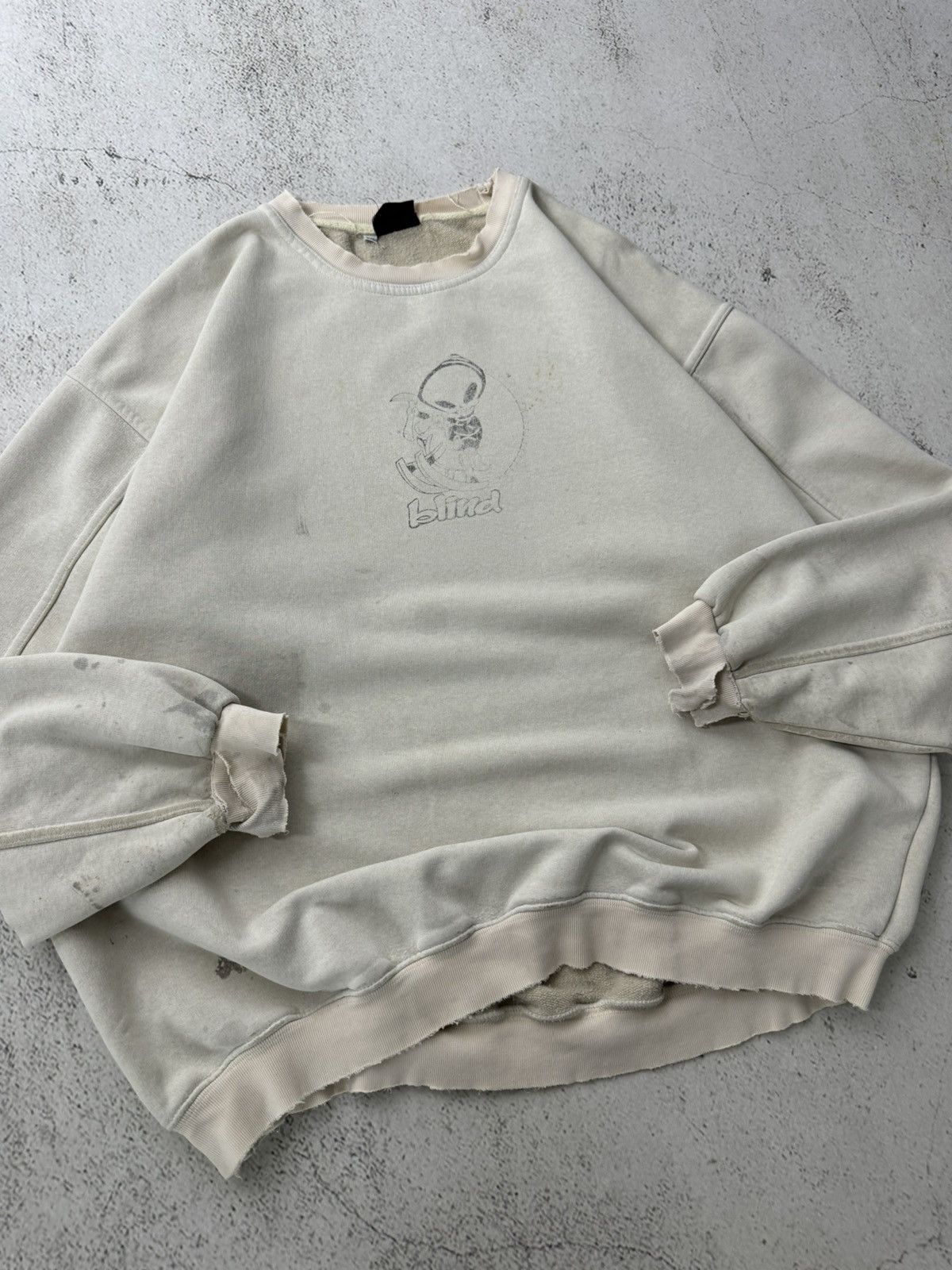 Stussy × Vintage Blind Vintage True Faded Trashed Sweatshirt Size US XL / EU 56 / 4 - 12 Thumbnail