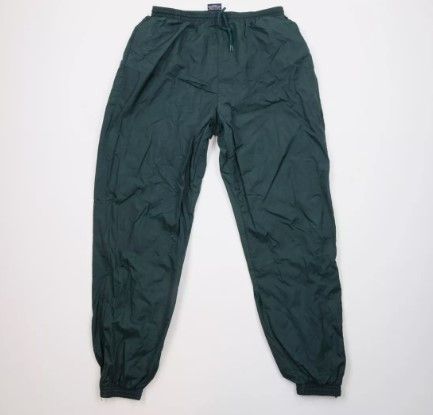 Vintage Vintage 90s Streetwear Blank Lined Nylon Joggers Pants Green Size US 38 / EU 54 - 1 Thumbnail