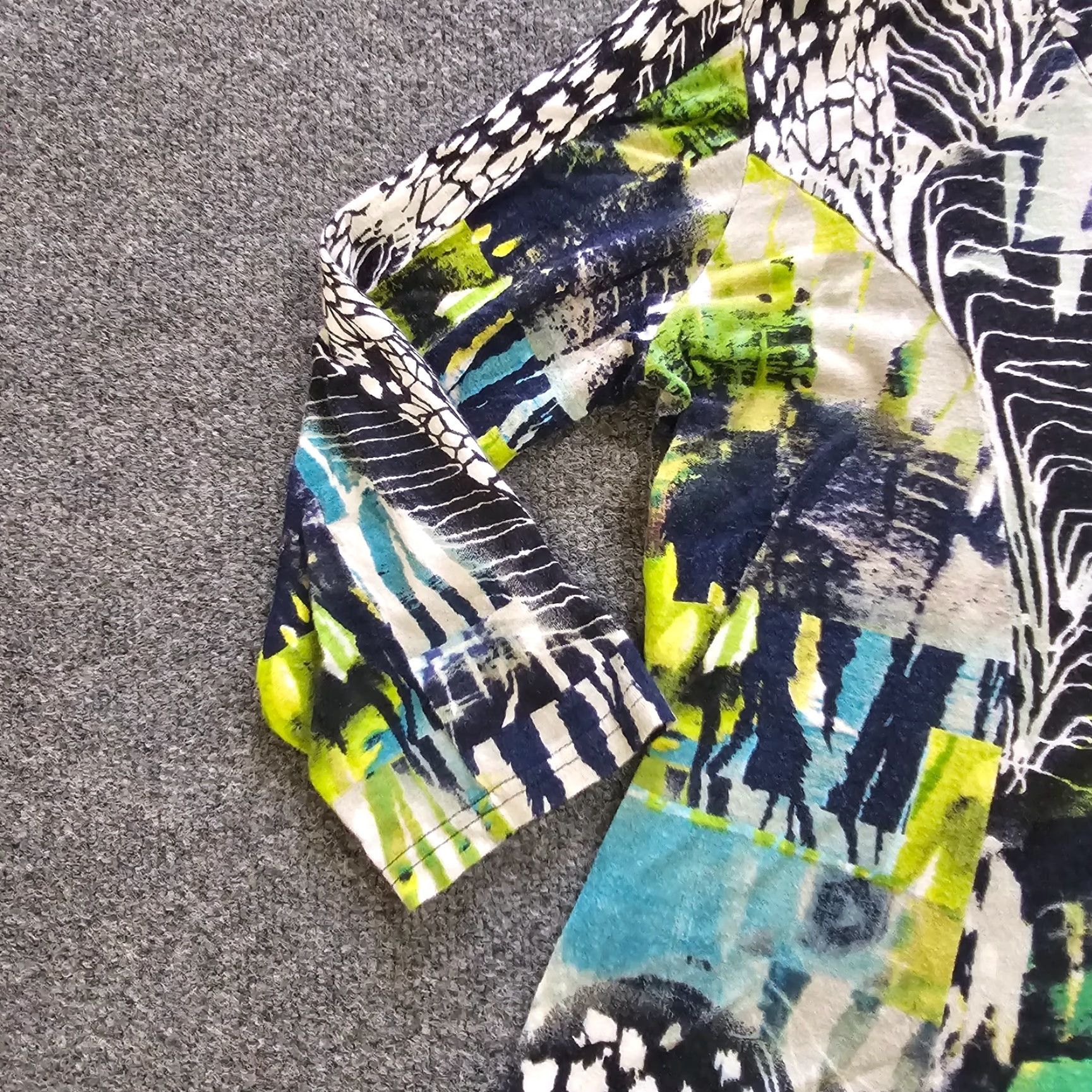 Vintage Parsley and Sage Top Tunic Womens Medium Black Hooded V-Neck Abstract Art Casual Shirt Size M / US 6-8 / IT 42-44 - 4 Thumbnail