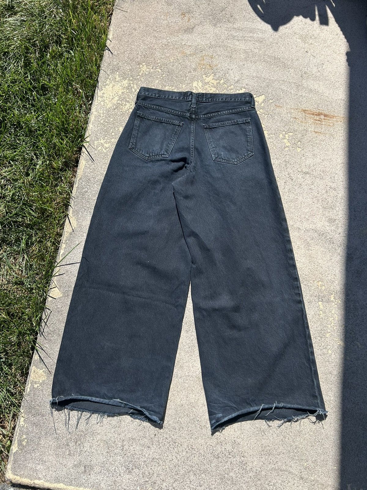 Agolde Black wide leg pleated jeans Size US 28 / EU 44 - 2 Thumbnail