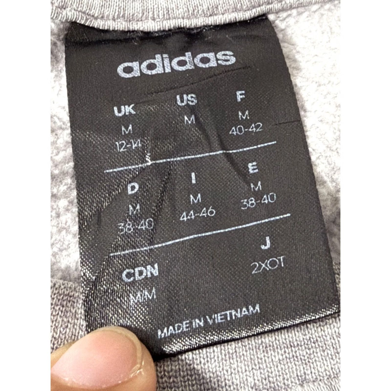 Adidas Adidas Sweatshirt Mens Medium Gray 3-Stripes Fleece Pullover Crewneck Athletic Shirt Size US M / EU 48-50 / 2 - 3 Thumbnail