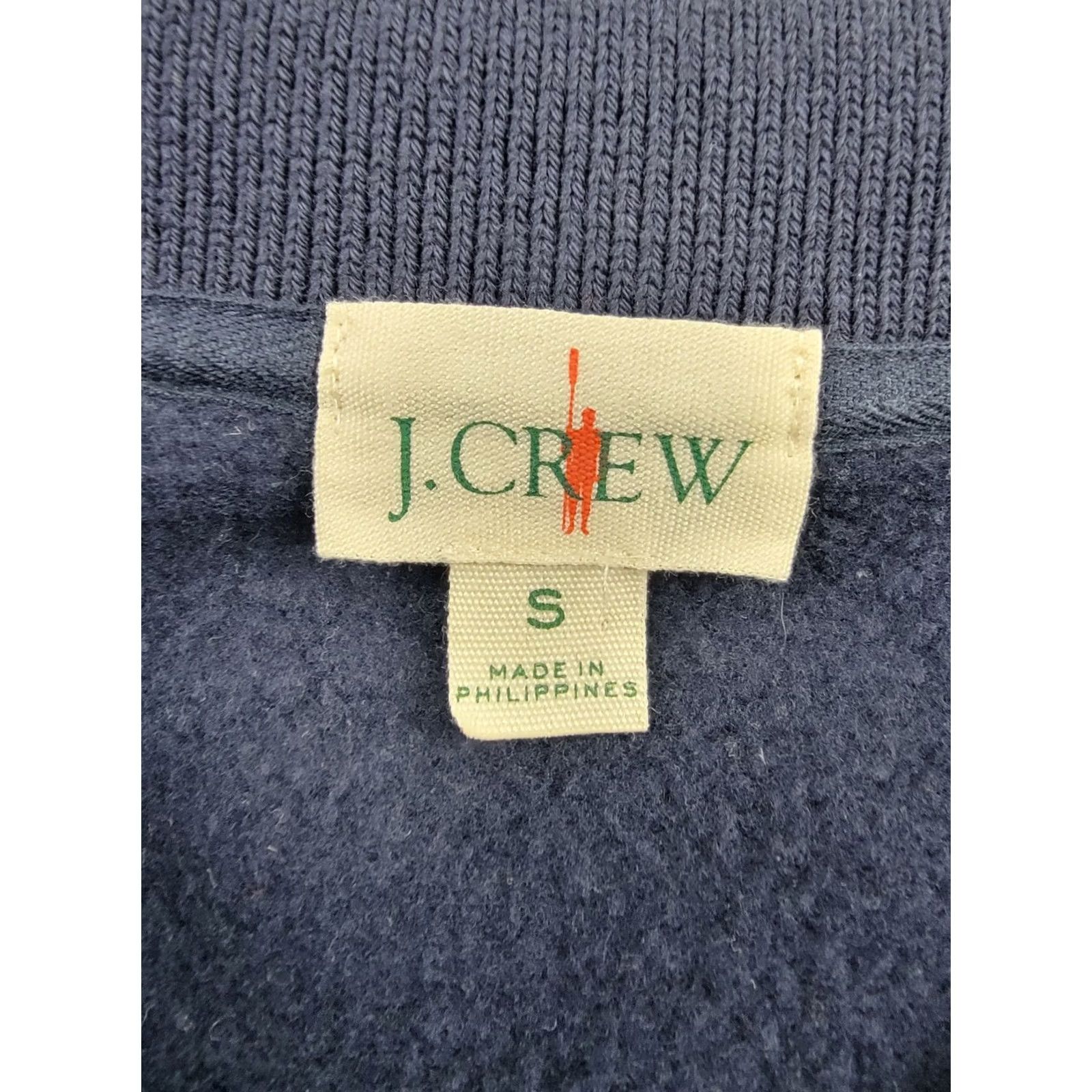 J.Crew J.CREW Small Slim Fit Blue Pique Fleece Collared Sweatshirt - Pre-Owned Size US S / EU 44-46 / 1 - 3 Thumbnail