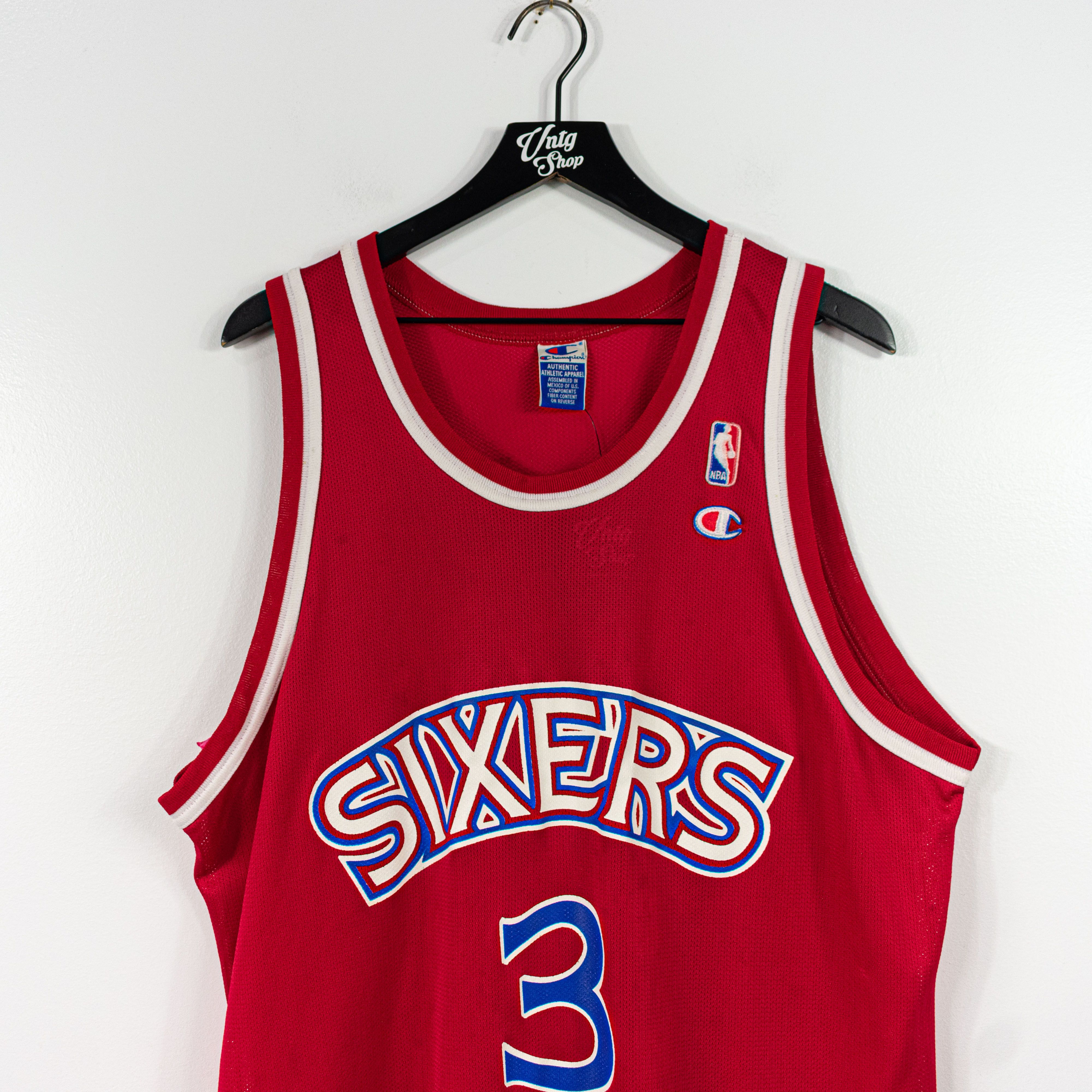 Vintage Champion Philadelphia 76ers Allen Iverson Jersey Vintage 48 ...