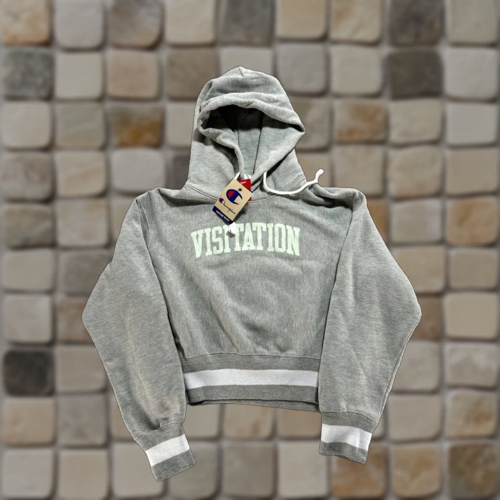 Champion Champion Hoodie Reverse Weave Visitation Cropped Womens Small Gray New Size S / US 4 / IT 40 - 1 Thumbnail