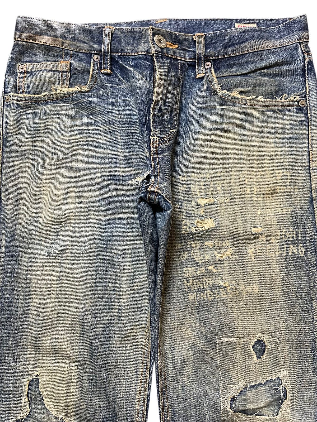 Edwin Vintage Japan Edwin Mud Wash Painted Style Distress Jeans Size US 32 / EU 48 - 3 Thumbnail