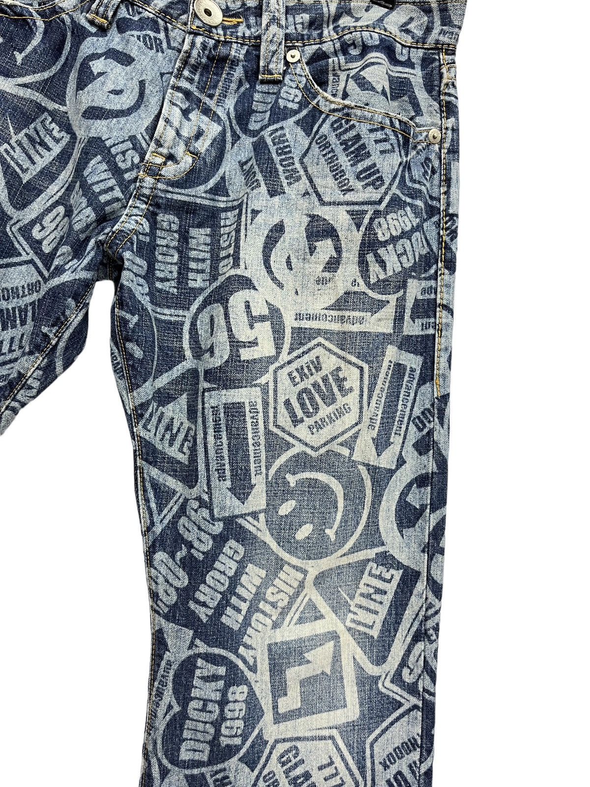 Japanese Brand 😃90’s CO&LU All Over Print Kapital Smiley Legitimate Denim Size US 33 - 4 Thumbnail