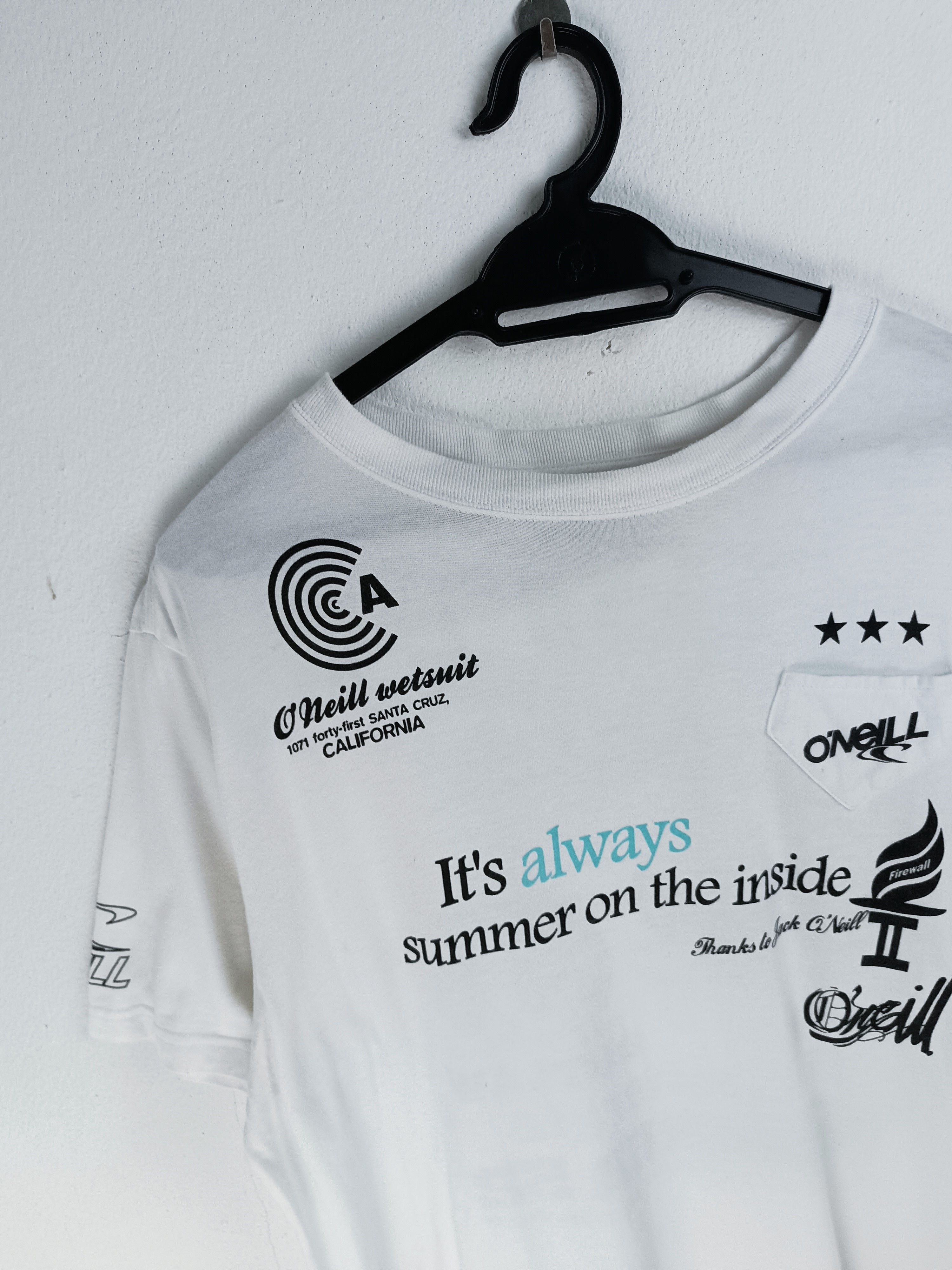 O'Neill VINTAGE O'NEILL FULL LOGO SURF LONGBOARD BEACH SUMMER TEE Size US L / EU 52-54 / 3 - 5 Thumbnail