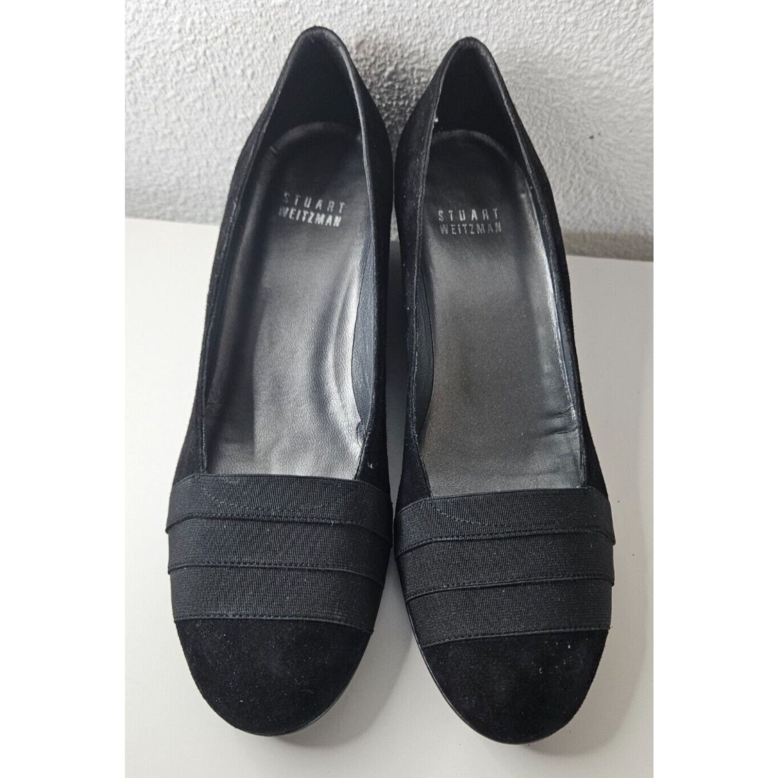 Stuart Weitzman Stuart Weitzman Perforated Black Suede Wedge Heels Size 6M Size US 5 / IT 35 - 6 Thumbnail