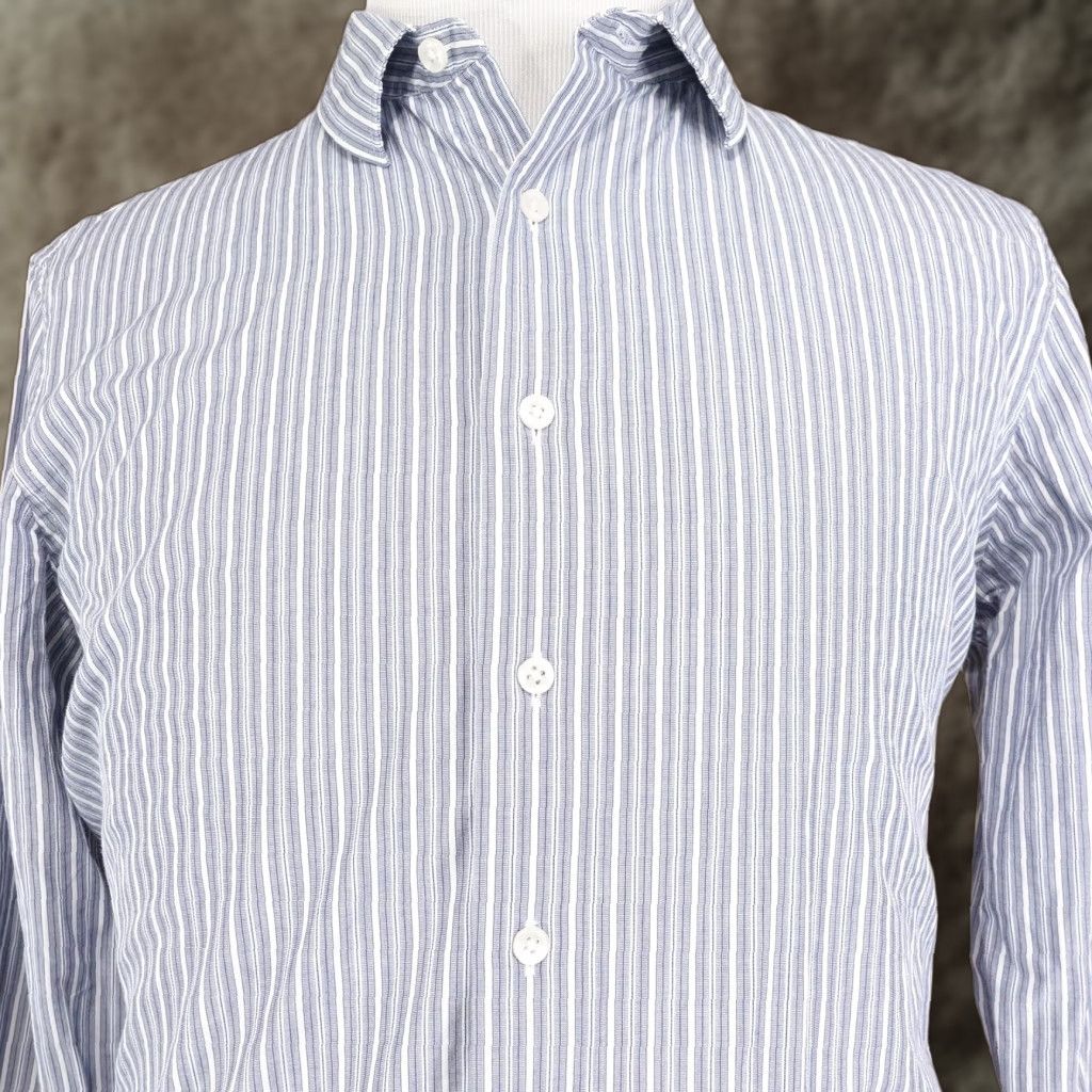 Apt. 9 VINTAGE APT 9 Shirt Mens Big & Tall Large Long Sleeve Cotton Blue White Striped Button-Down Size US L / EU 52-54 / 3 - 1 Thumbnail
