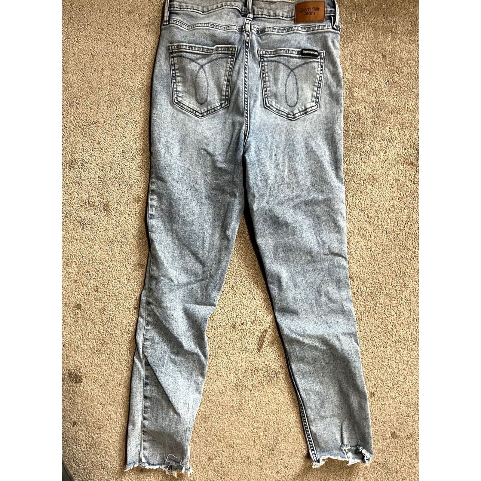 Calvin Klein Calvin Klein Jeans Womens Size 27 Med Wash High Rise Skinny Jeans Raw Hem Size 27" / US 4 / IT 40 - 2 Thumbnail