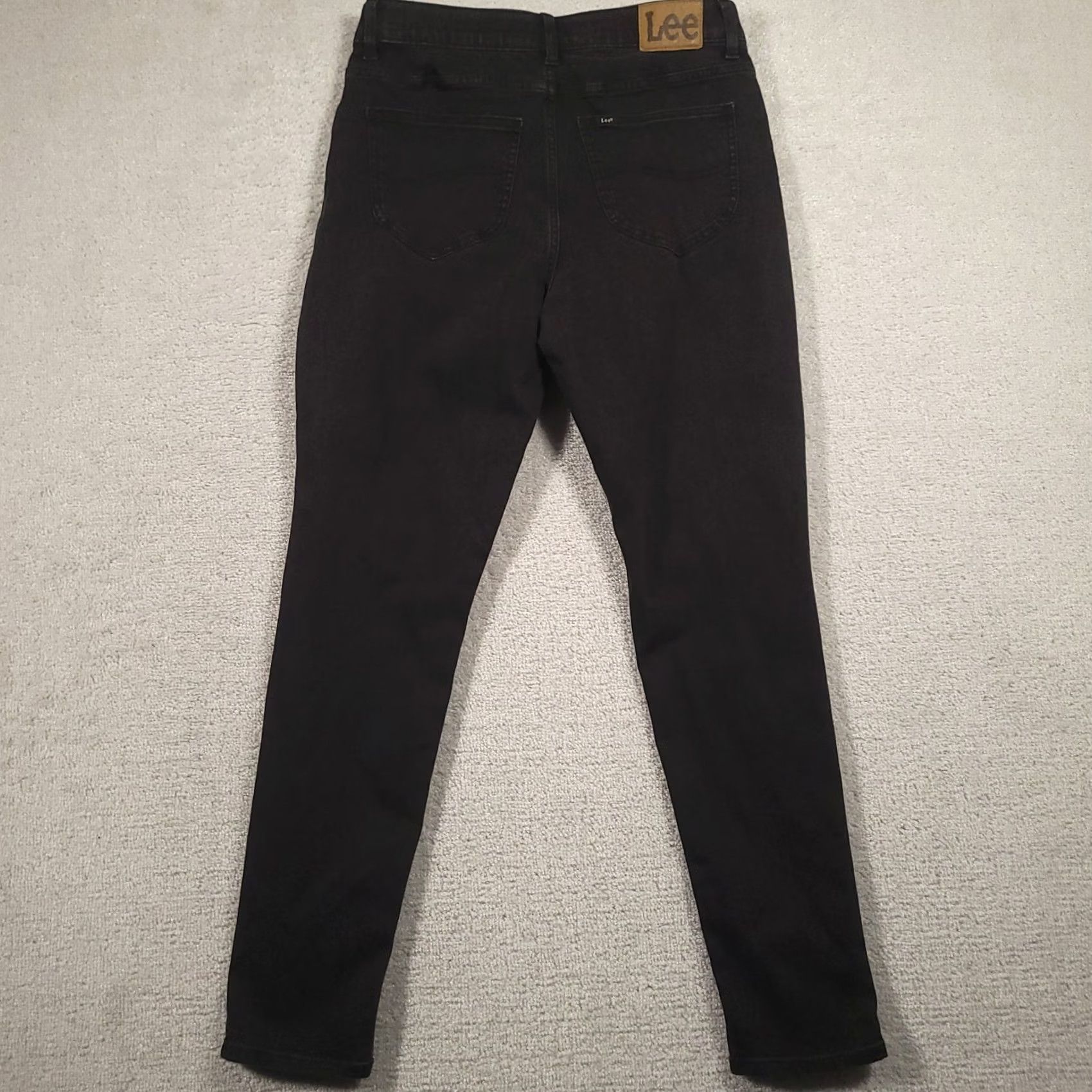 Lee Lee Women's Skinny Jeans Black Denim High Rise 16 Long Slim Fit Jeans Size 38" / US 16 / IT 52 - 7 Thumbnail