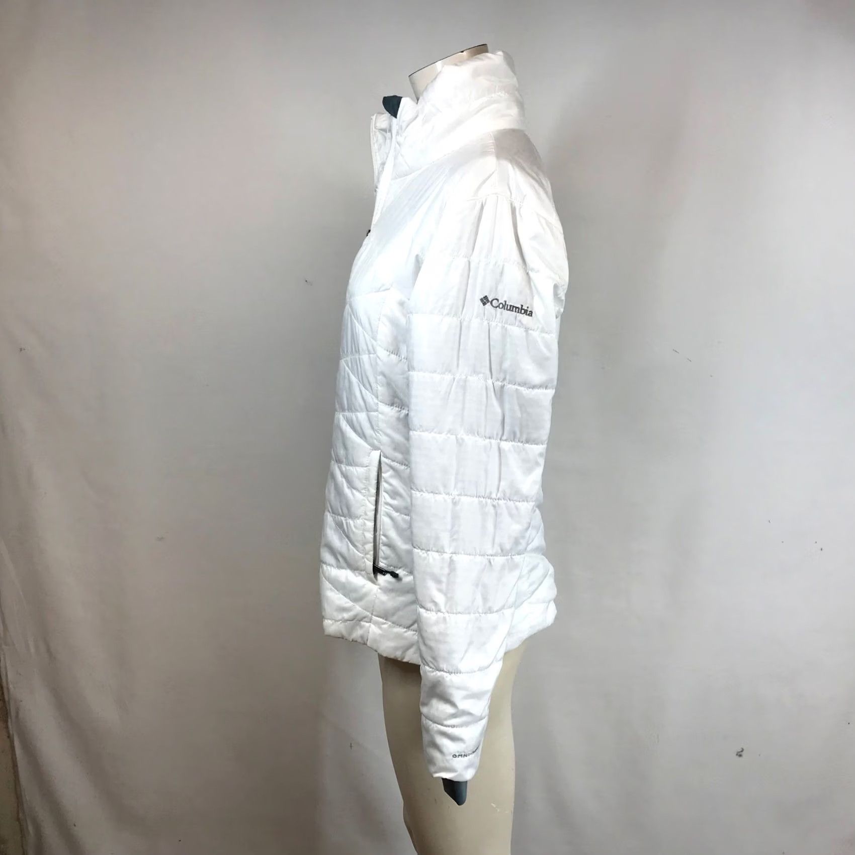 Vintage Columbia Puffer Jacket Womens Medium White Omni-Heat Quilted Full Zip Thermal Jacket Size M / US 6-8 / IT 42-44 - 6 Thumbnail