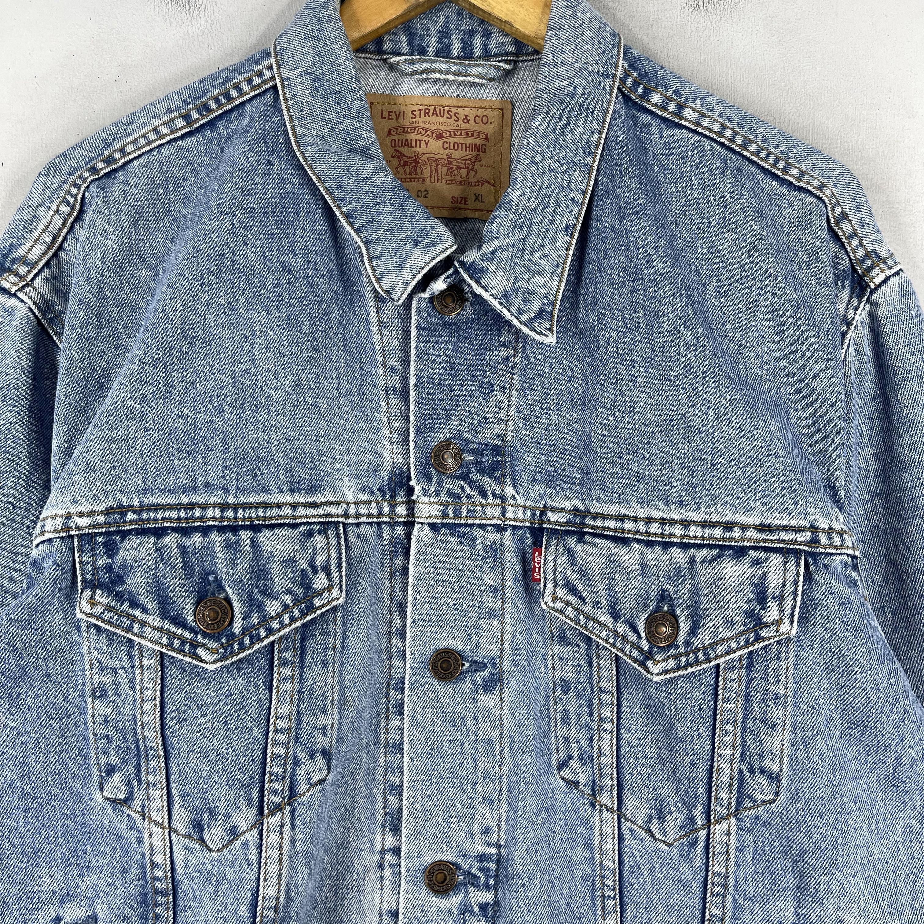 Levi's Vintage 90s LEVIS 70503 Denim Trucker Jacket Size US XL / EU 56 / 4 - 2 Thumbnail
