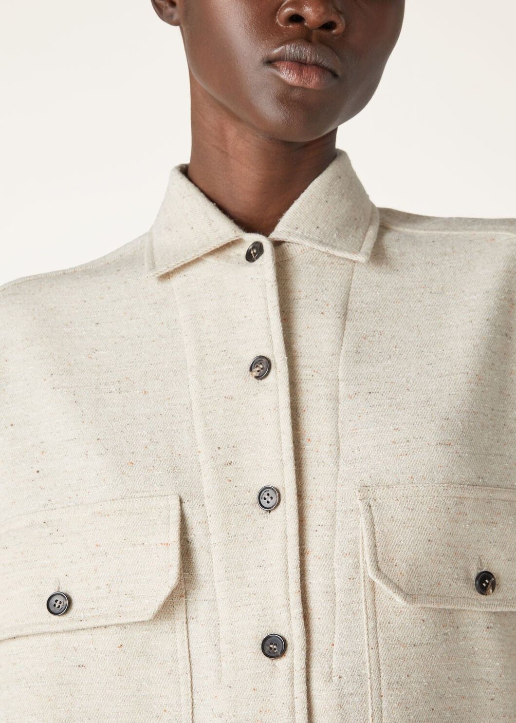 Loro Piana o1srvl11e0825 FAO4356 Jenna Overshirt in Beige Size L / US 10 / IT 46 - 3 Thumbnail