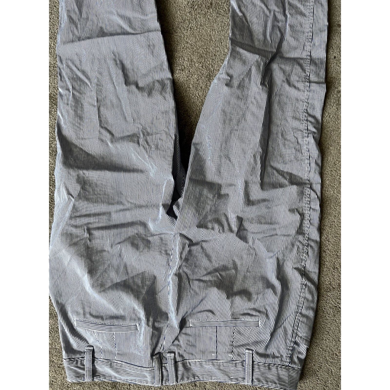 Talbots Talbots Pants Womens 12P Blue White Perfect Cropped Seersucker Stretch Waist Preppy Size 35" - 4 Thumbnail