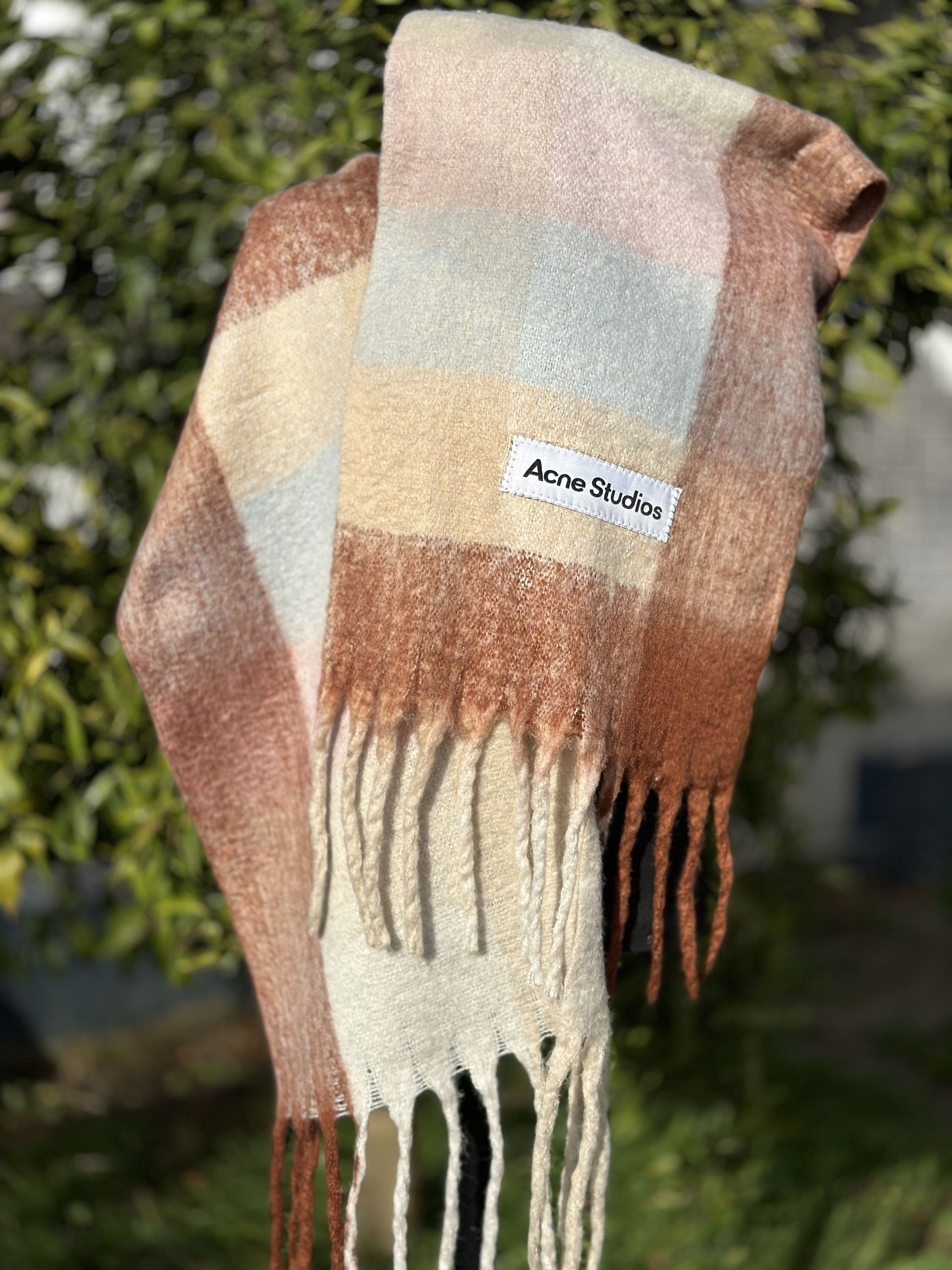 Acne Studios Acne Studios Multicolor Checked WoolMohair Blend Scarf Beige Size ONE SIZE - 11 Thumbnail