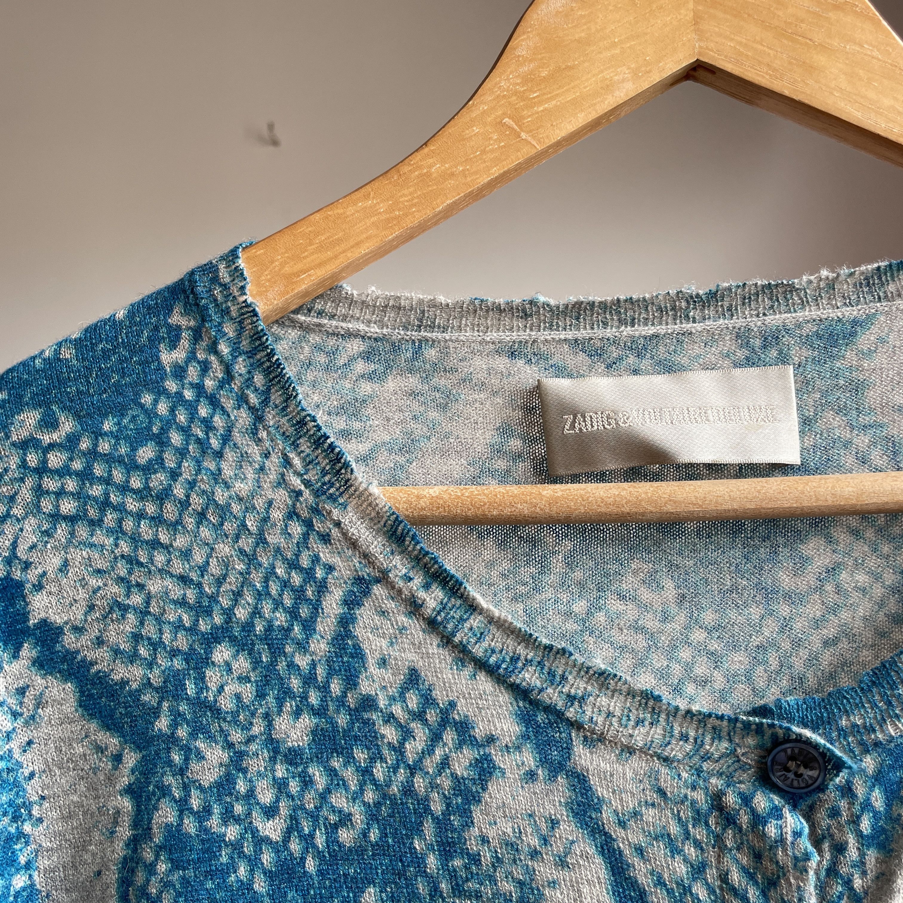 Zadig & Voltaire Zadig & Voltaire Deluxe Womens Ninon Print Cashmere Cardigan Size M / US 6-8 / IT 42-44 - 4 Thumbnail