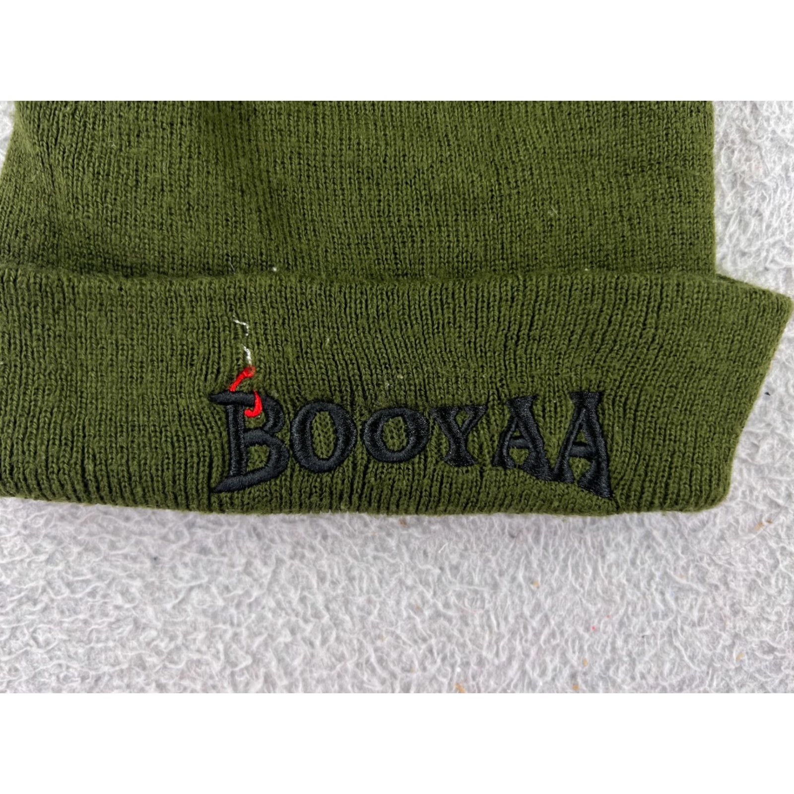 Vintage DECKY Beanie Hat Adult One Size Green Knit Acrylic Fishing Pattern Solid - Beanie, Decky Hat, Men, One Size, Green, Fall Winter - Mens Size ONE SIZE - 2 Thumbnail